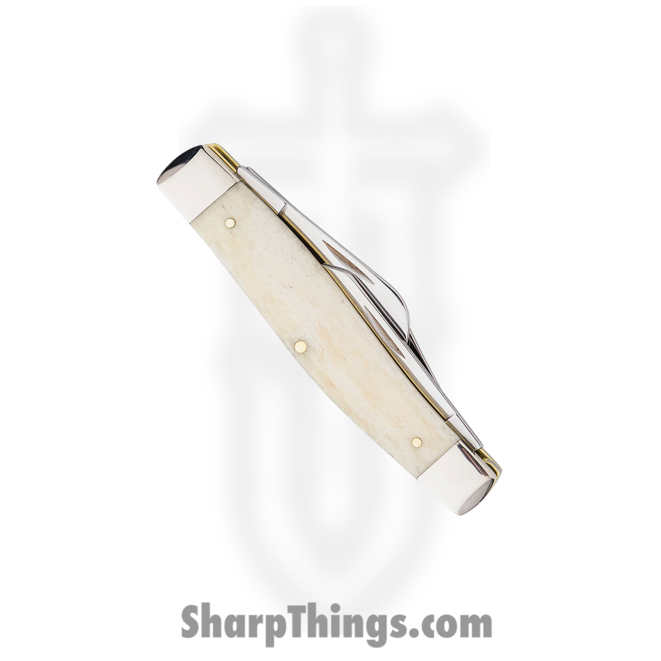 Case Cutlery - CA64142 - Large Stockman - Folding Knife - Tru-Sharp Surgical Stainless Steel Mirror Polished Multi - Smooth Natural Bone - Star Spangled - Image 5