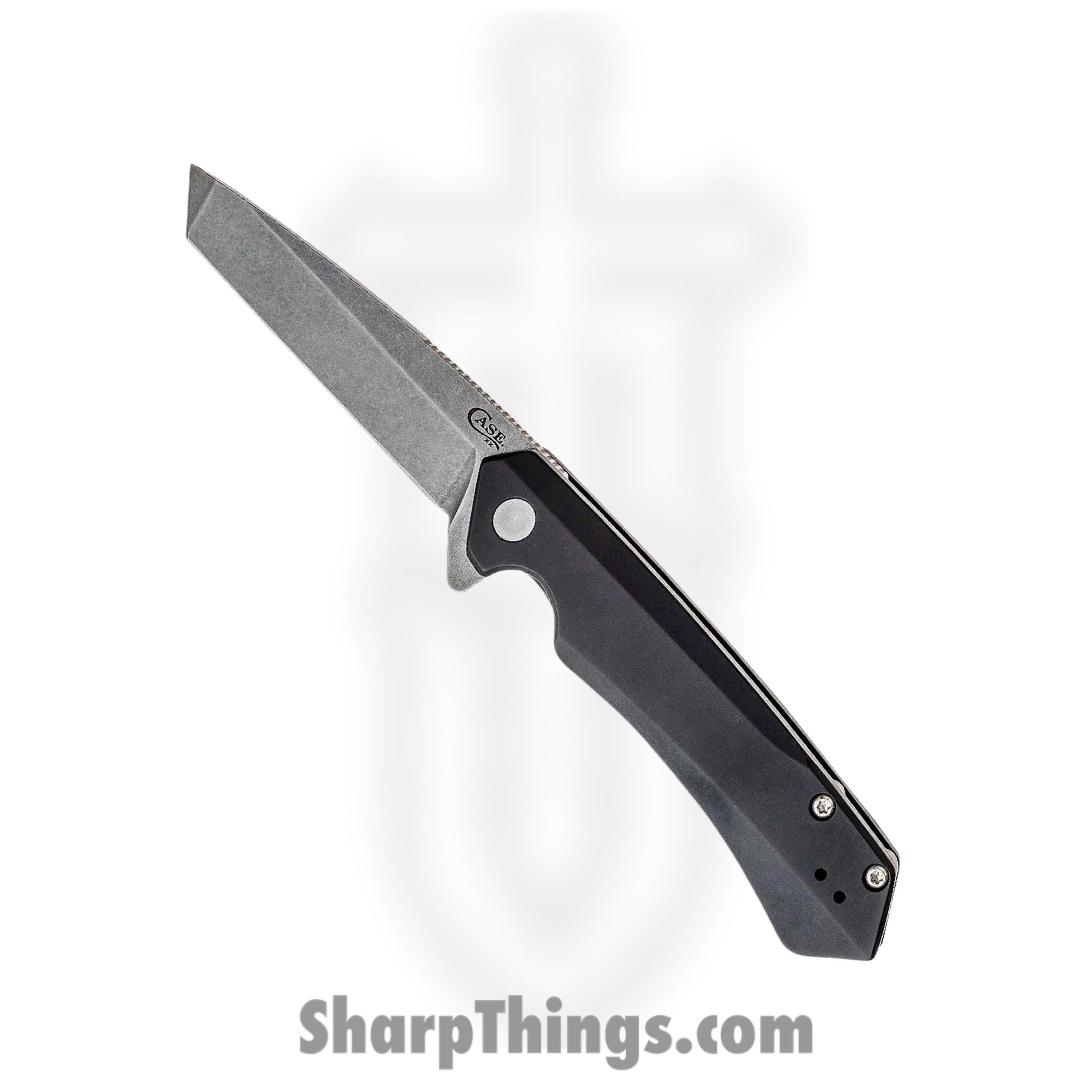 Case Cutlery - CA64665 - Kinzua Framelock - Folding Knife - CPM-S35VN Stonewash Tanto - Aluminum - Black