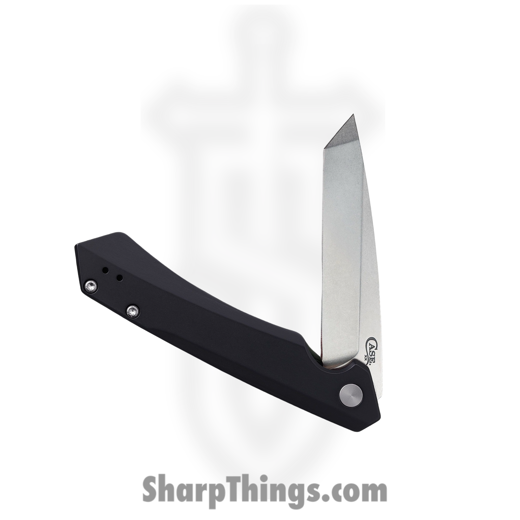 Case Cutlery - CA64665 - Kinzua Framelock - Folding Knife - CPM-S35VN Stonewash Tanto - Aluminum - Black - Image 2