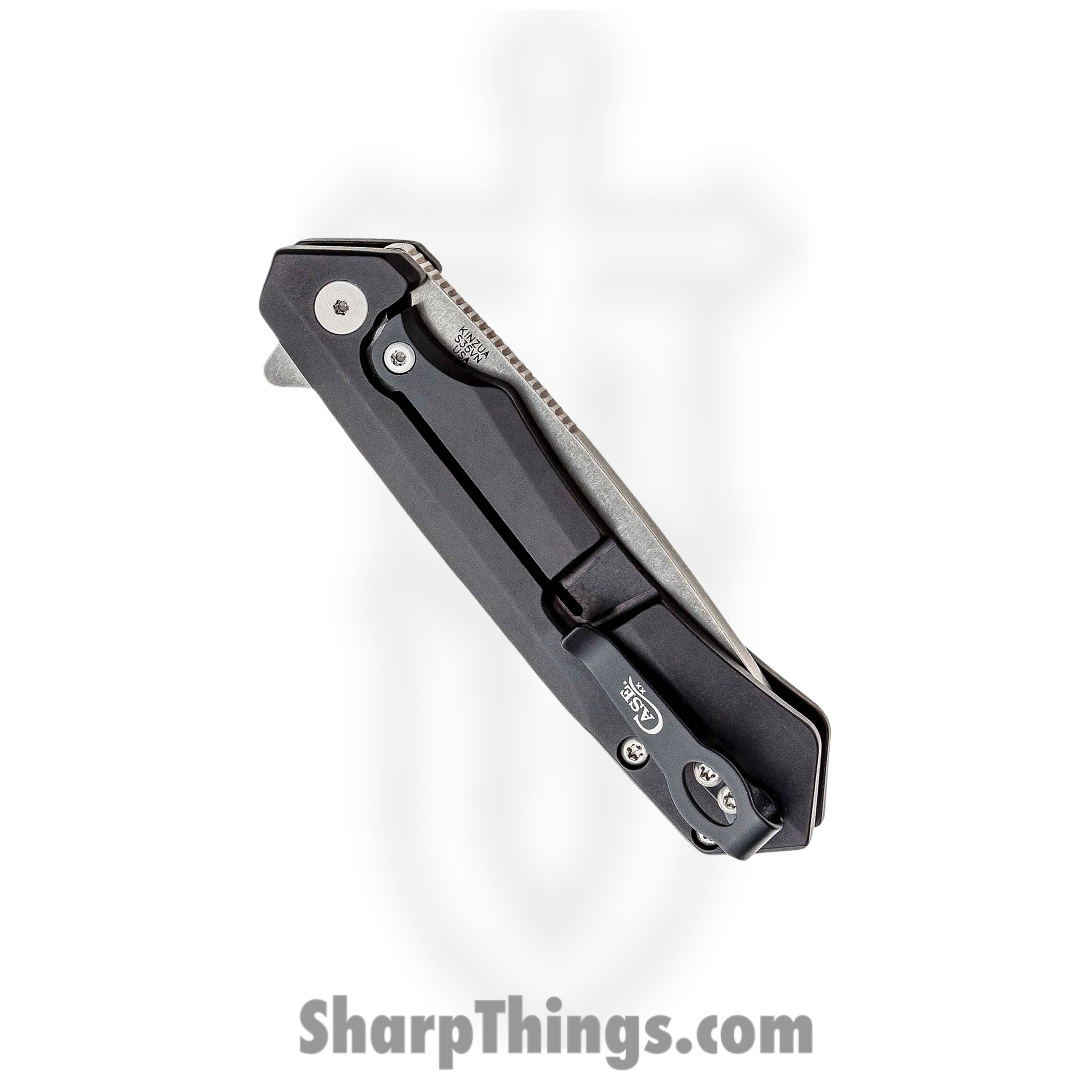 Case Cutlery - CA64665 - Kinzua Framelock - Folding Knife - CPM-S35VN Stonewash Tanto - Aluminum - Black - Image 4