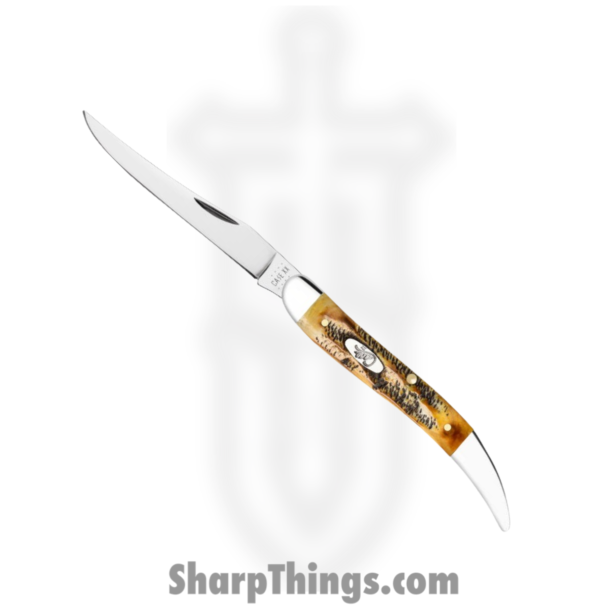 Case Cutlery - CA65328 - Medium Texas Toothpick - Folding Knife - Tru-Sharp Surgical Stainless Steel Mirror Polished Long Clip Point - 6.5 Bonestag - Brown