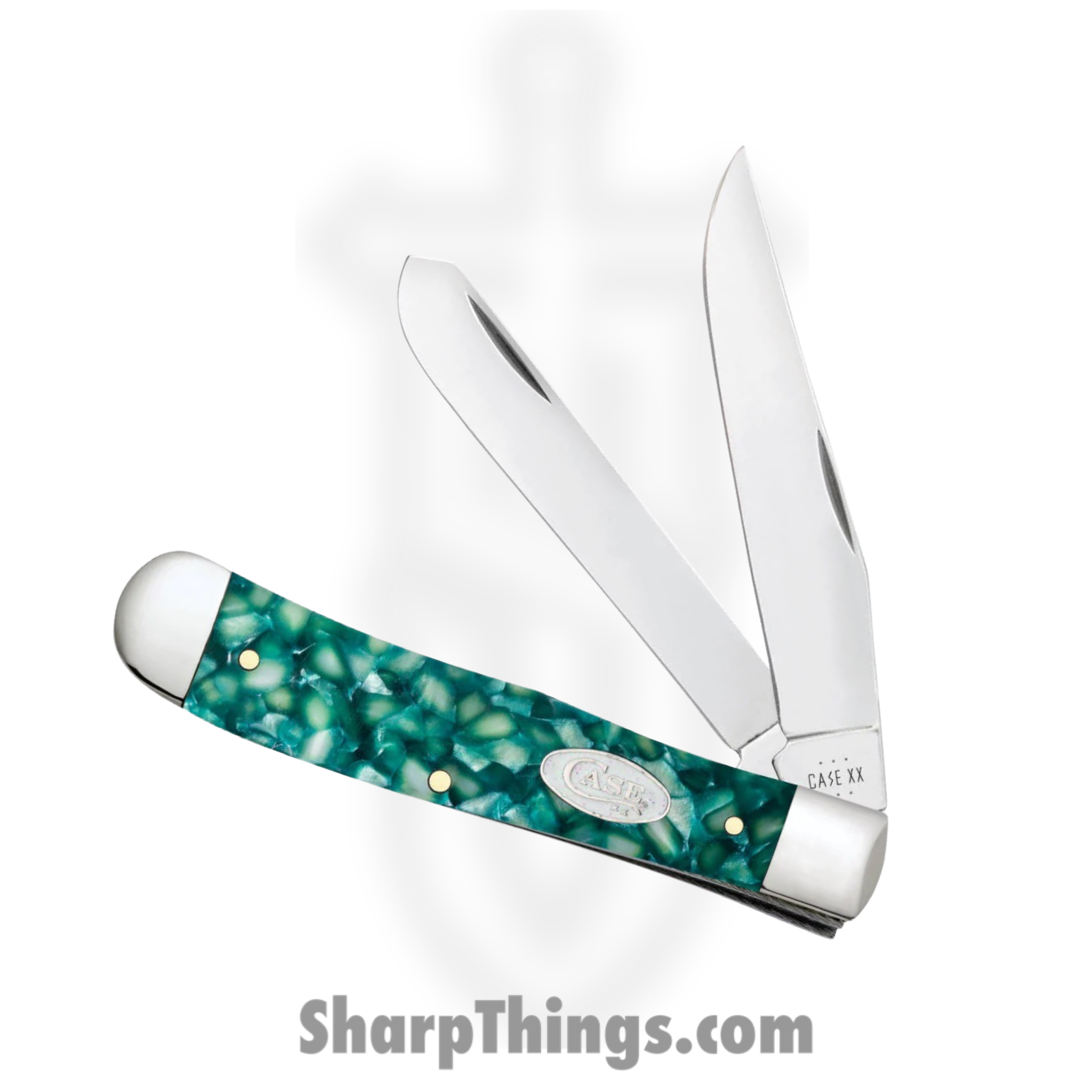 Case Cutlery - CA71380 - Trapper Sparxx - Folding Knife - Tru-Sharp Surgical Stainless Steel Mirror Polished Multi - Kirinite® - Green - Image 2