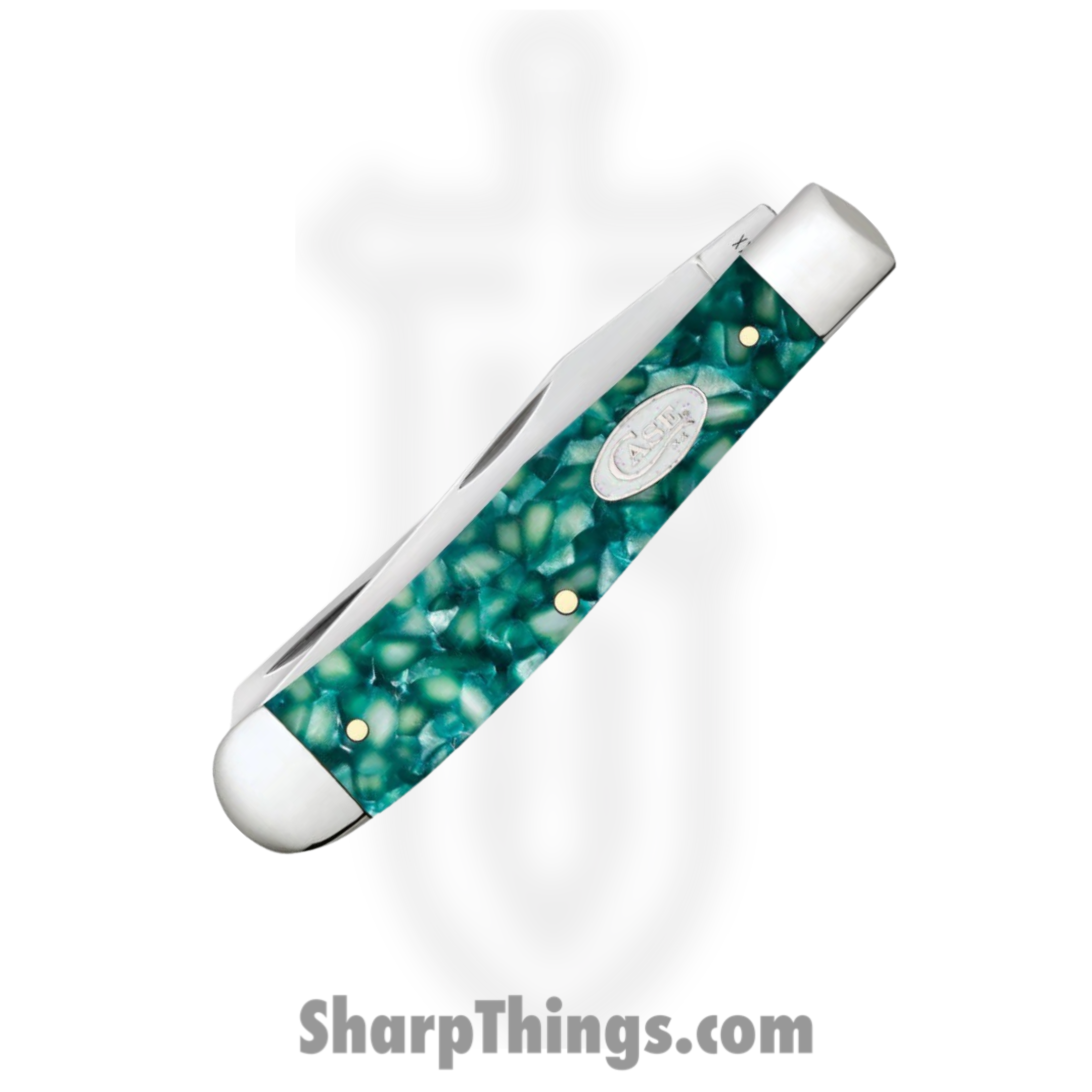 Case Cutlery - CA71380 - Trapper Sparxx - Folding Knife - Tru-Sharp Surgical Stainless Steel Mirror Polished Multi - Kirinite® - Green - Image 3