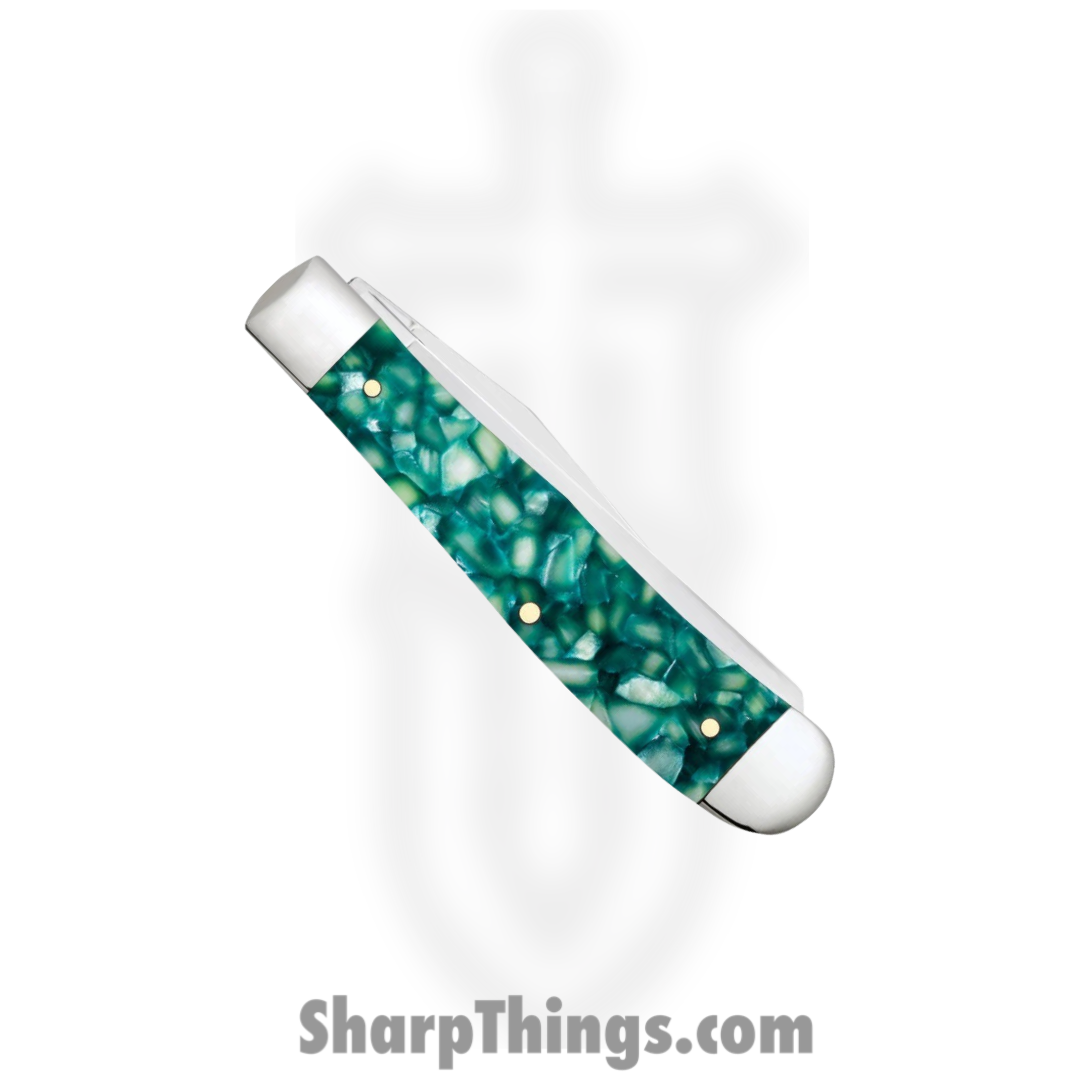 Case Cutlery - CA71380 - Trapper Sparxx - Folding Knife - Tru-Sharp Surgical Stainless Steel Mirror Polished Multi - Kirinite® - Green - Image 4