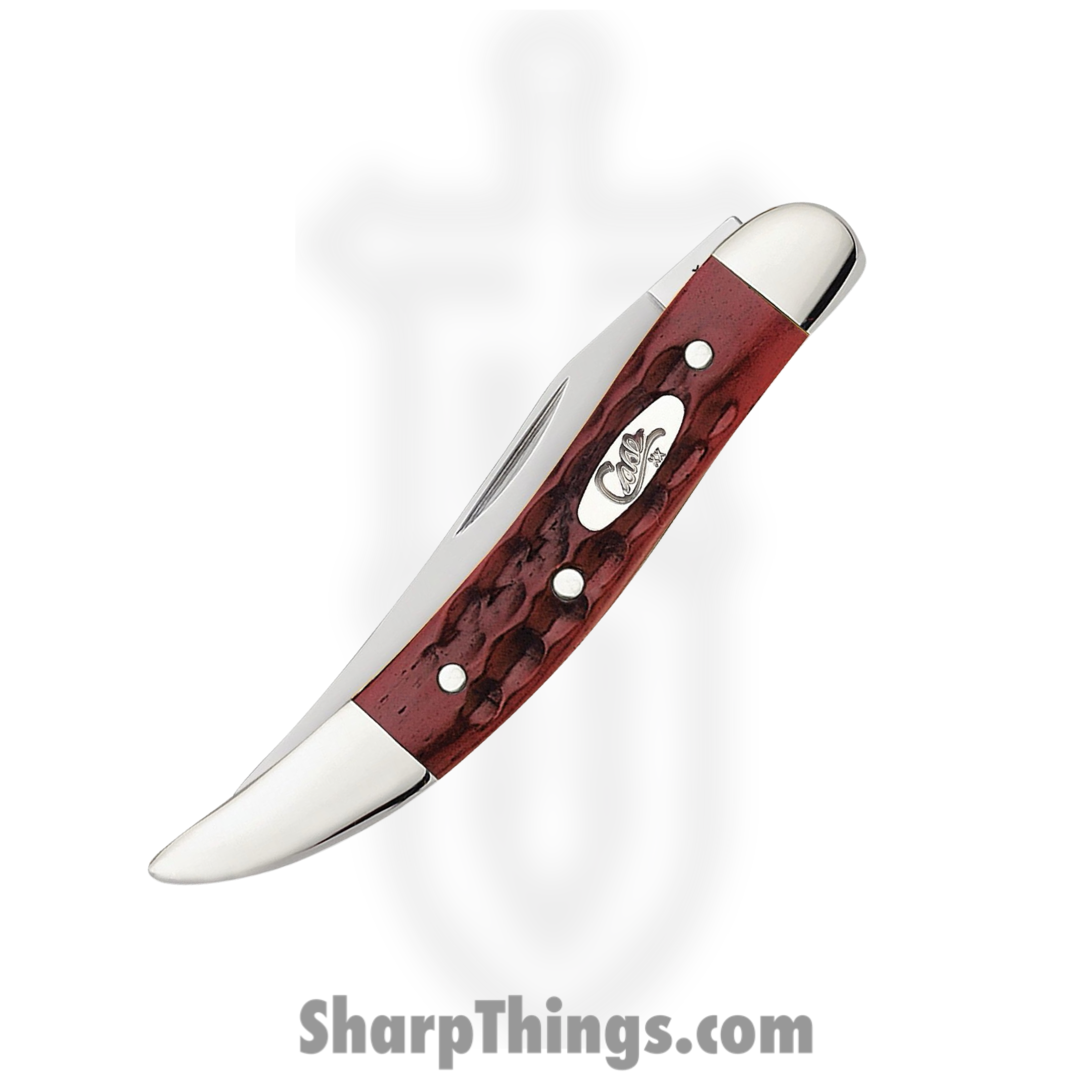 Case Cutlery - CA792 - Small Texas Toothpick - Folding Knife - Tru-Sharp Surgical Stainless Steel Mirror Polished Long Clip Point - Pocket Worn® Old Bone - Red - Image 3