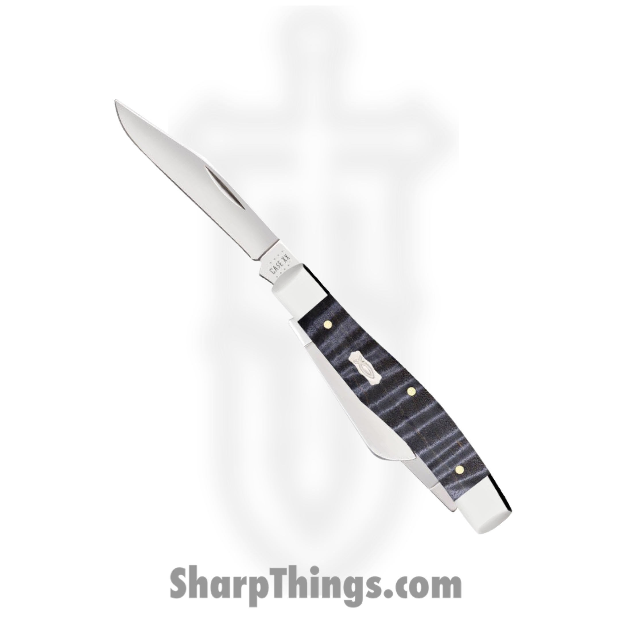 Case Cutlery - CA80541 - Medium Stockman - Folding Knife - Tru-Sharp Surgical Stainless Steel Mirror Polished Multi - Curly Maple Wood - Purple
