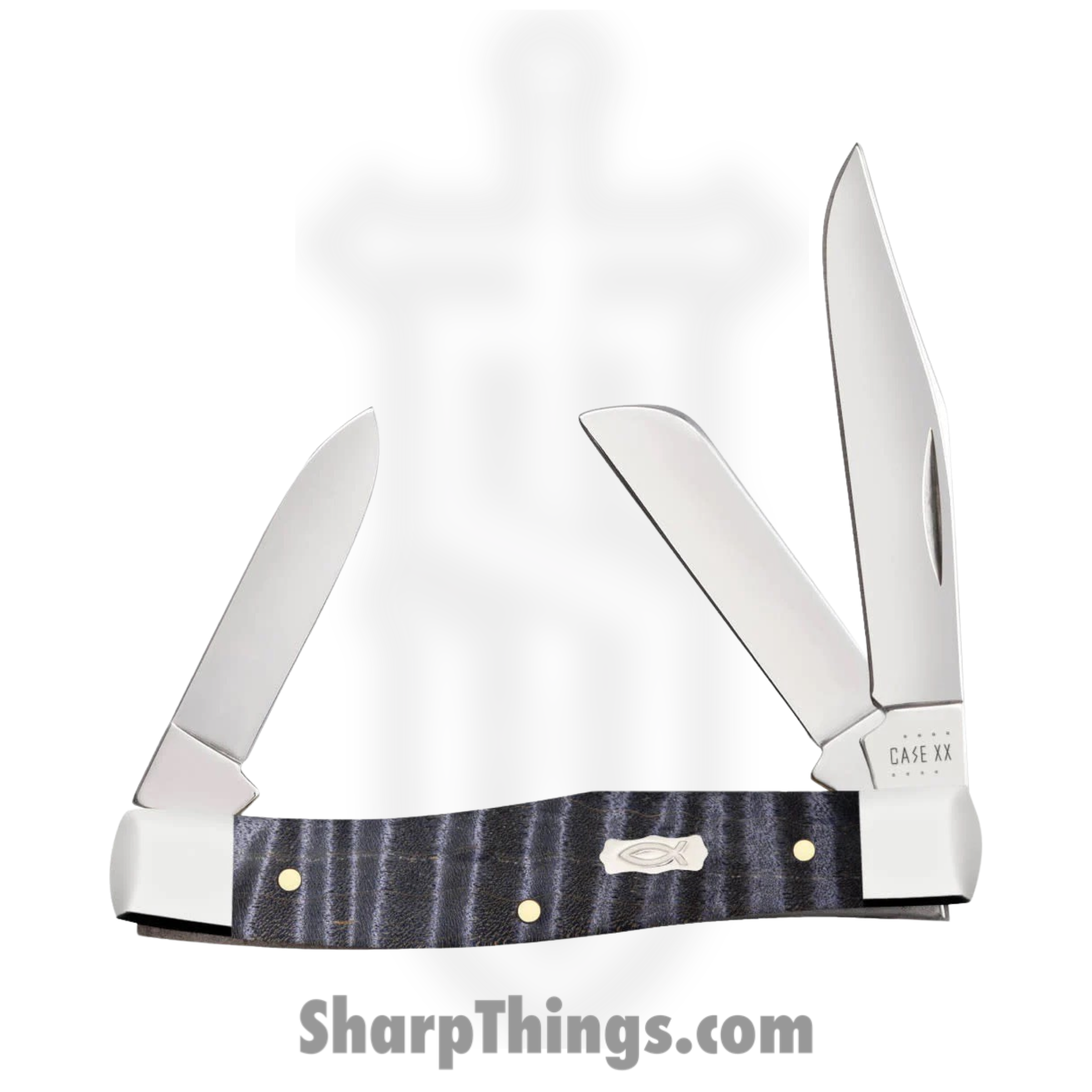 Case Cutlery - CA80541 - Medium Stockman - Folding Knife - Tru-Sharp Surgical Stainless Steel Mirror Polished Multi - Curly Maple Wood - Purple - Image 2