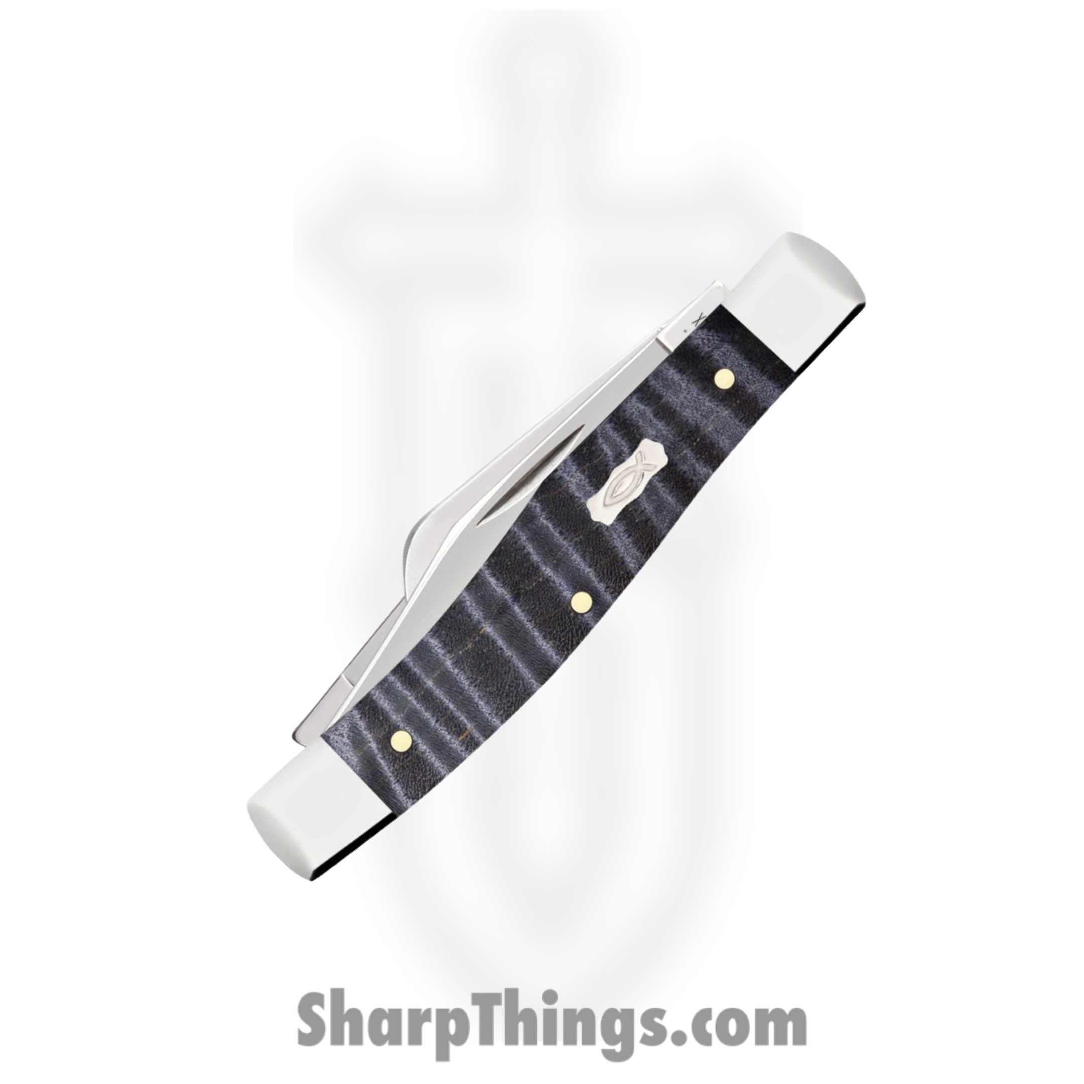 Case Cutlery - CA80541 - Medium Stockman - Folding Knife - Tru-Sharp Surgical Stainless Steel Mirror Polished Multi - Curly Maple Wood - Purple - Image 3