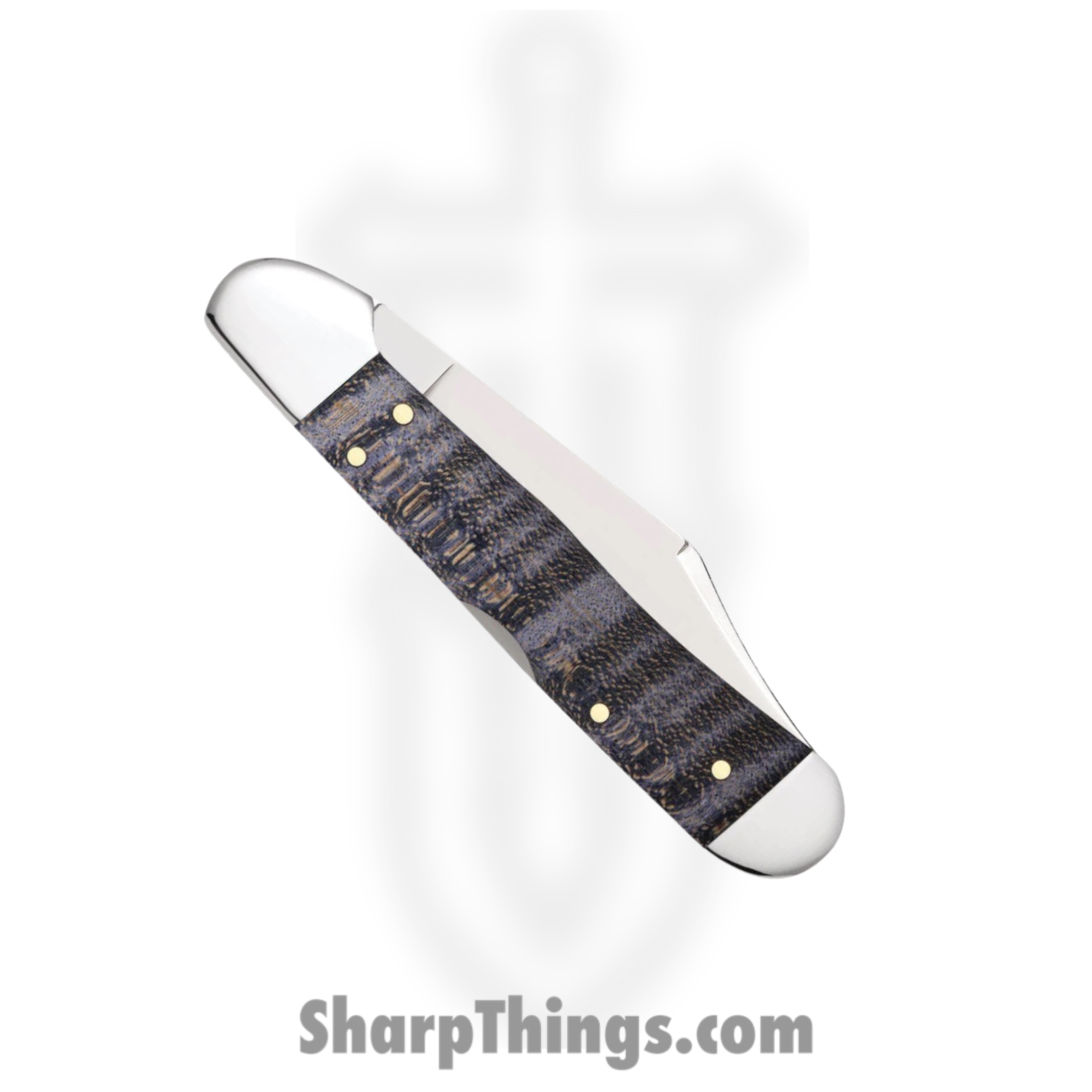 Case Cutlery - CA80541 - Medium Stockman - Folding Knife - Tru-Sharp Surgical Stainless Steel Mirror Polished Multi - Curly Maple Wood - Purple - Image 4