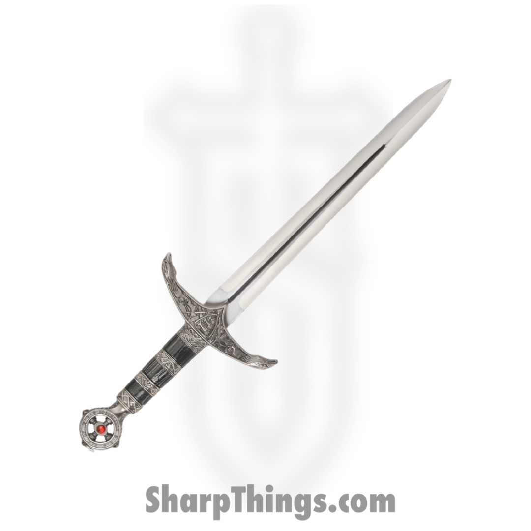 *AS IS CONDITION NO REFUND*CMP - CN210868 - Medieval Lords Dagger - Fixed Blade Knife - SS Satin Dagger - Aluminum - Black Silver - Image 2