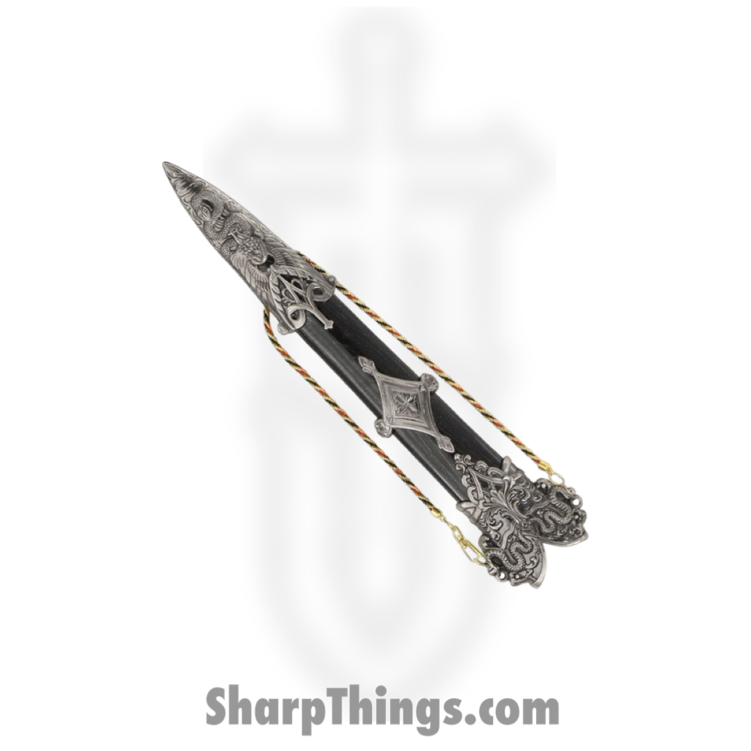 *AS IS CONDITION NO REFUND*CMP - CN210868 - Medieval Lords Dagger - Fixed Blade Knife - SS Satin Dagger - Aluminum - Black Silver - Image 3