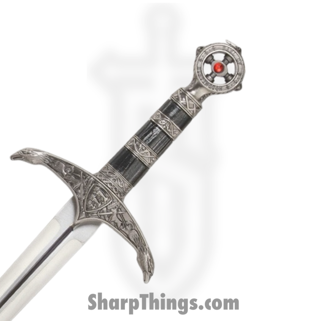 *AS IS CONDITION NO REFUND*CMP - CN210868 - Medieval Lords Dagger - Fixed Blade Knife - SS Satin Dagger - Aluminum - Black Silver - Image 4