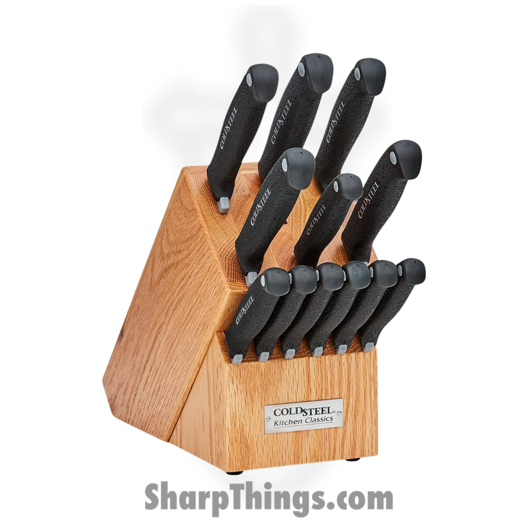 Cold Steel - CS59KSSET - Kitchen Classics 13 Piece Set - Fixed Blade Knife - German 4116 Stainless - Kray-Ex - Black