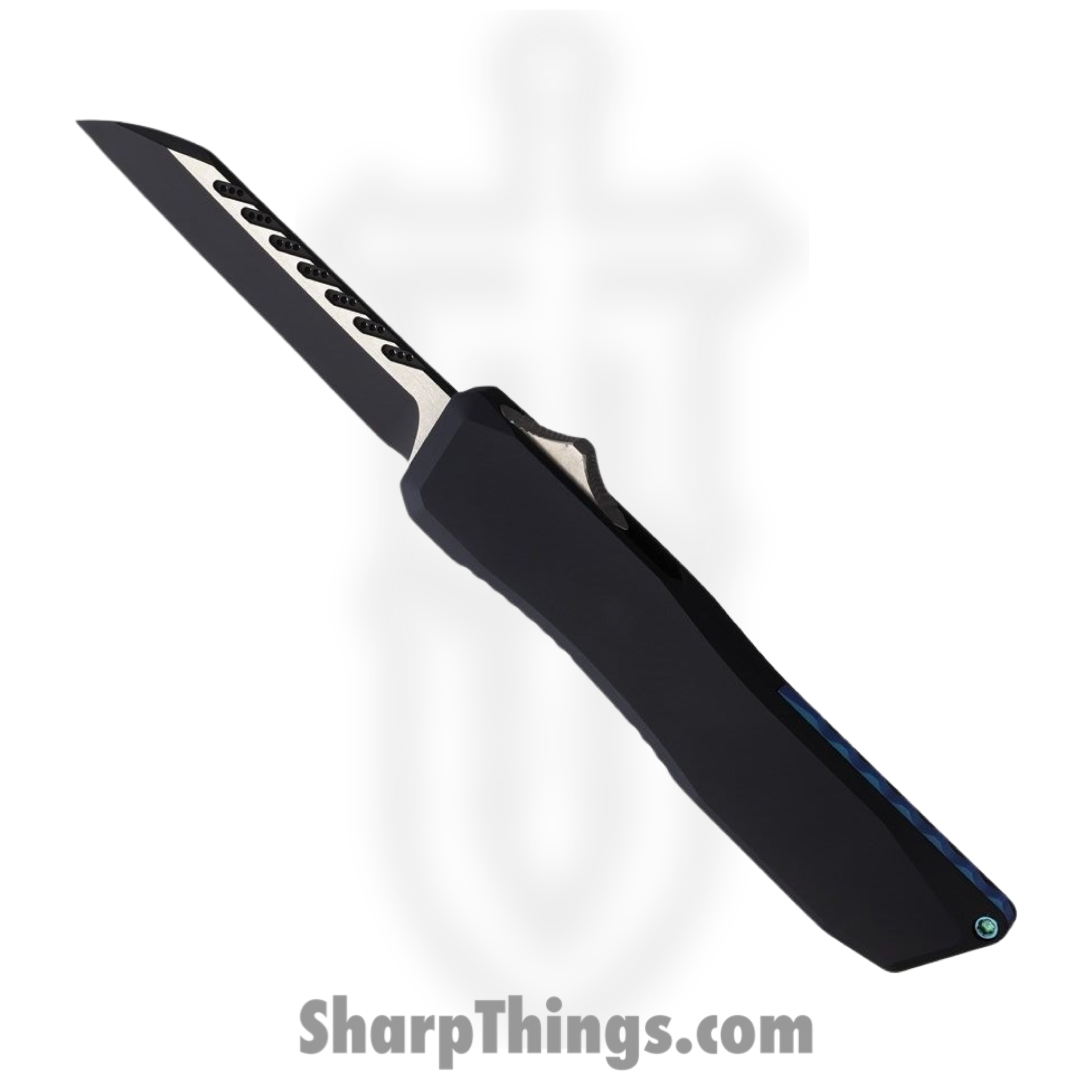 EOS - EOS120 - Harpoon - OTF Auto - CPM 20CV Two-Tone Sheepsfoot - Aluminum - Black