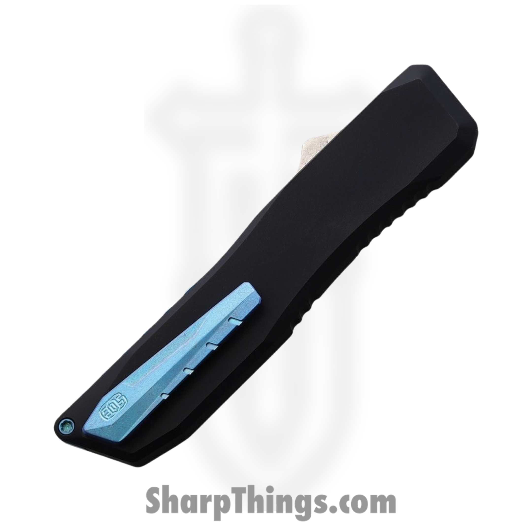 EOS - EOS120 - Harpoon - OTF Auto - CPM 20CV Two-Tone Sheepsfoot - Aluminum - Black - Image 3