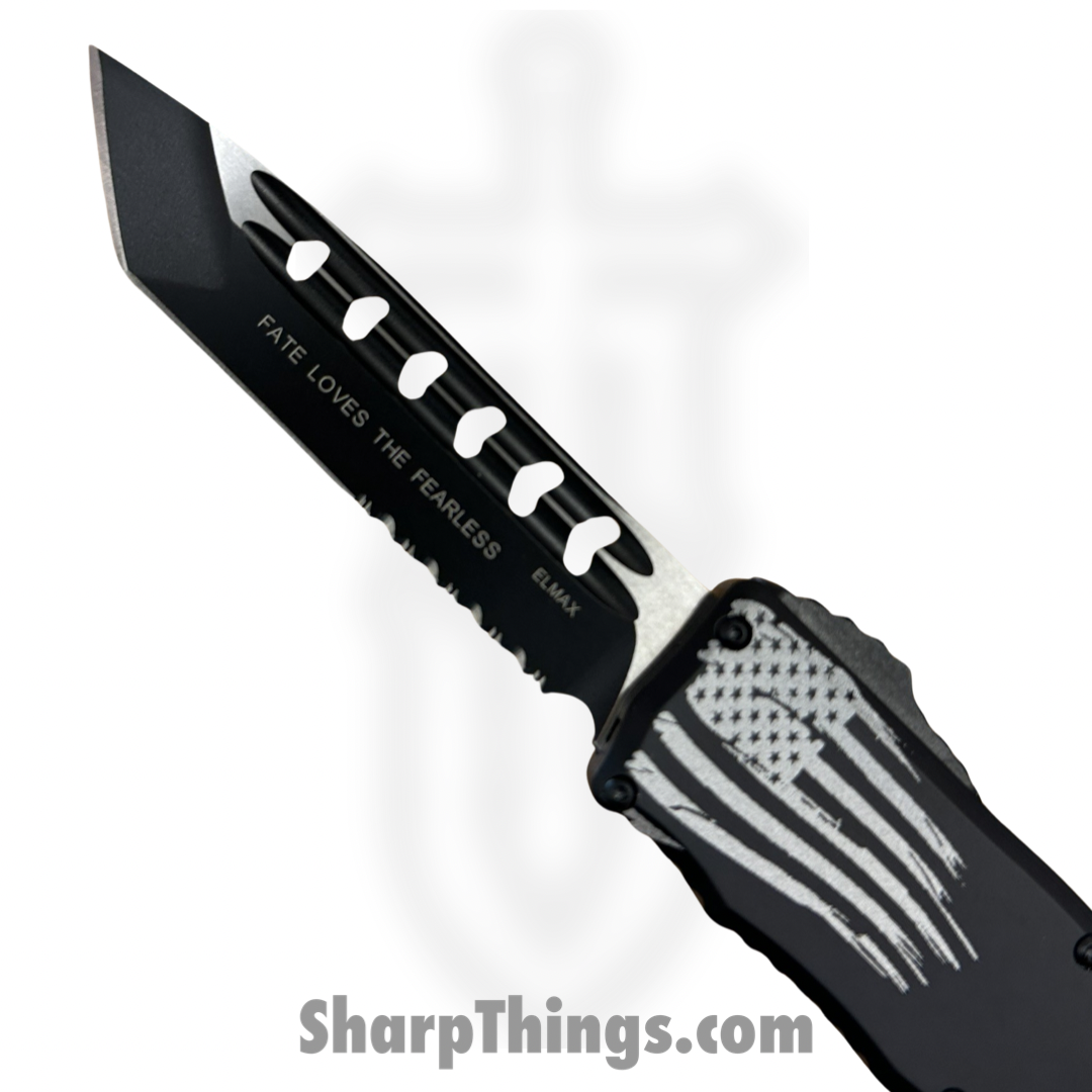 Guardian Tactical - GT103222 - Recon Elite - Automatic OTF - Elmax - Partly Serrated - 2-Tone Tanto - Black - Image 3