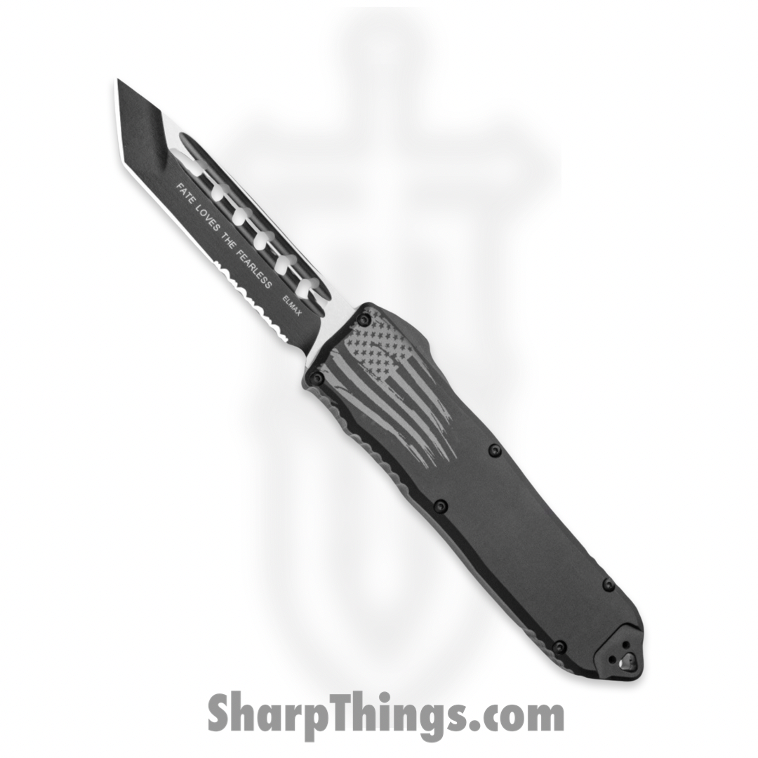 Guardian Tactical - GT103222 - Recon Elite - Automatic OTF - Elmax - Partly Serrated - 2-Tone Tanto - Black