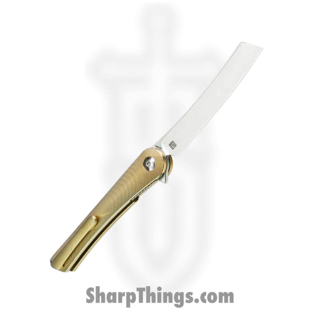 Kizer Cutlery - KI3645A1 - Mercury Linerlock - Folding Knife - S35VN Satin Sheepsfoot - Titanium - Gold - Image 2
