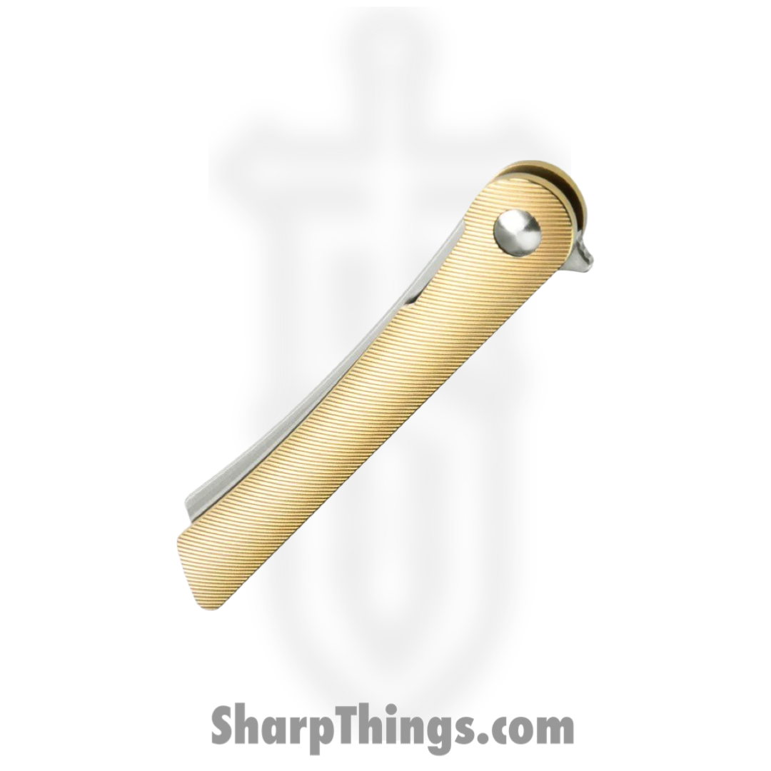 Kizer Cutlery - KI3645A1 - Mercury Linerlock - Folding Knife - S35VN Satin Sheepsfoot - Titanium - Gold - Image 3