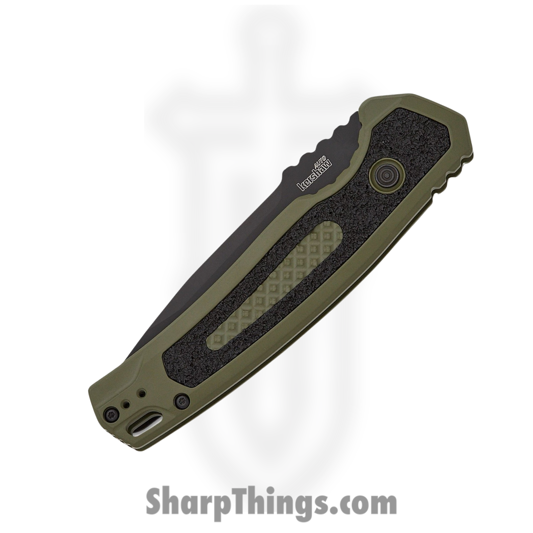 Kershaw - 7105OLBLK - Launch 16 - Automatic Knife - CPM-M4 Cerakote Tanto - 6061-T6 Aluminum with Trac-Tec Inlays - OD Green - Image 3
