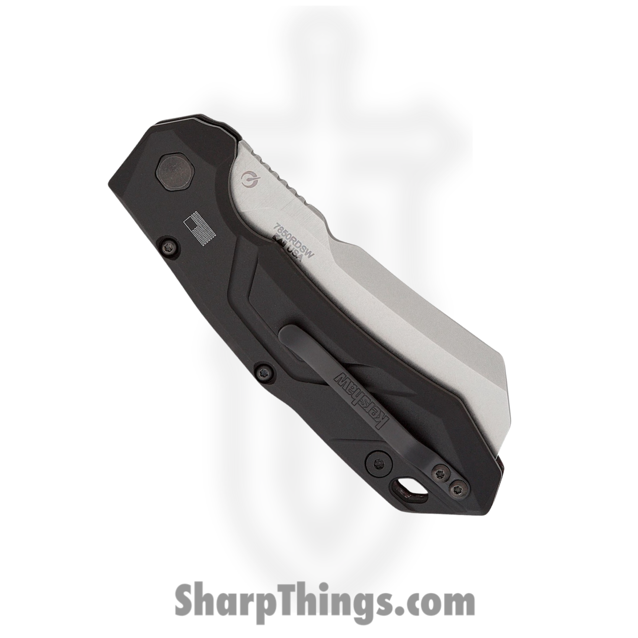Kershaw - 7850RDSW - Launch 14 - Automatic Knife - CPM-154 Stonewash Cleaver - 6061-T6 Aluminum with Red CF Scale - Red|Black - Image 4
