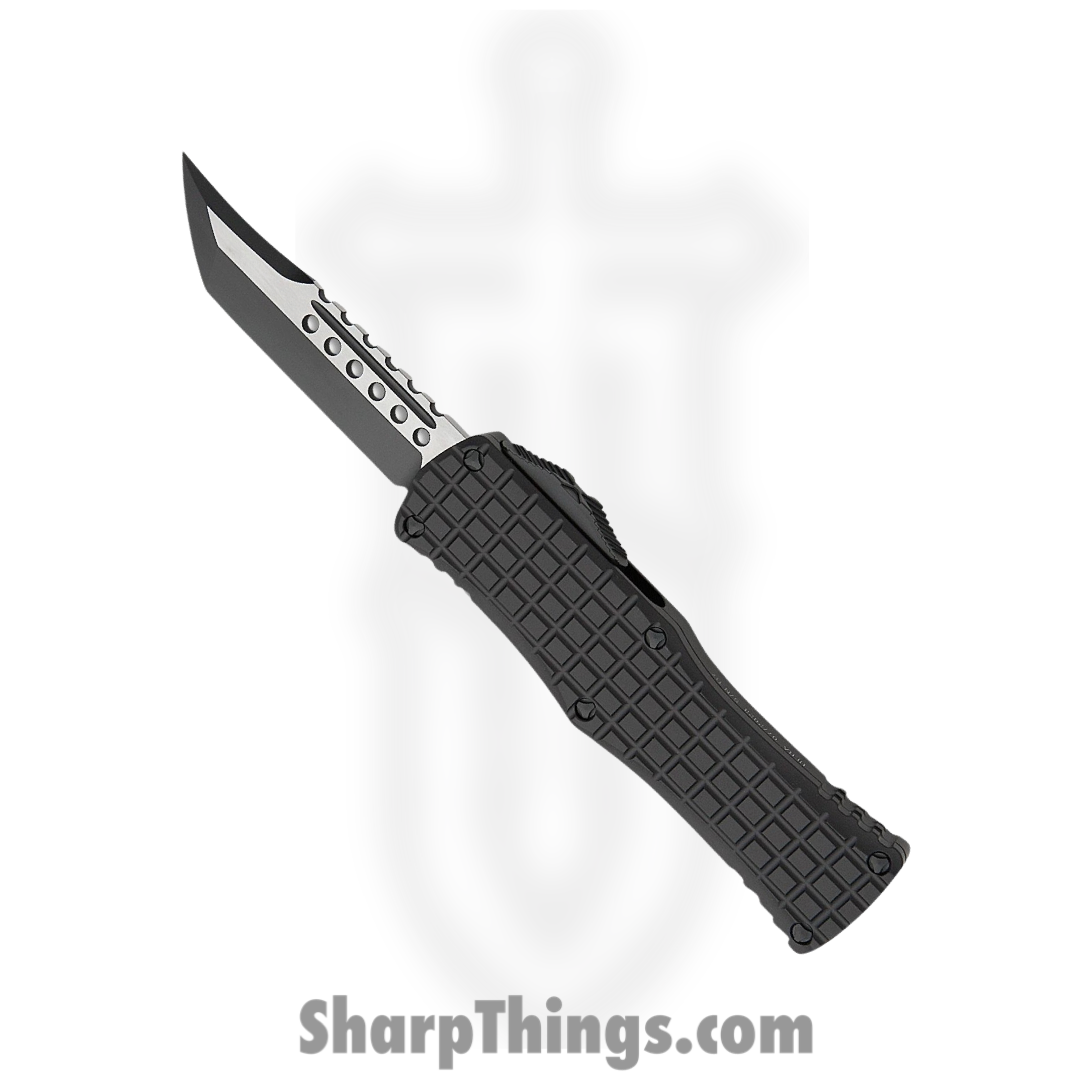Microtech - 919-1TFRS - Signature Series Hera - OTF Auto - Black Hellhound Tanto - 6061-T6 Aluminum - Black