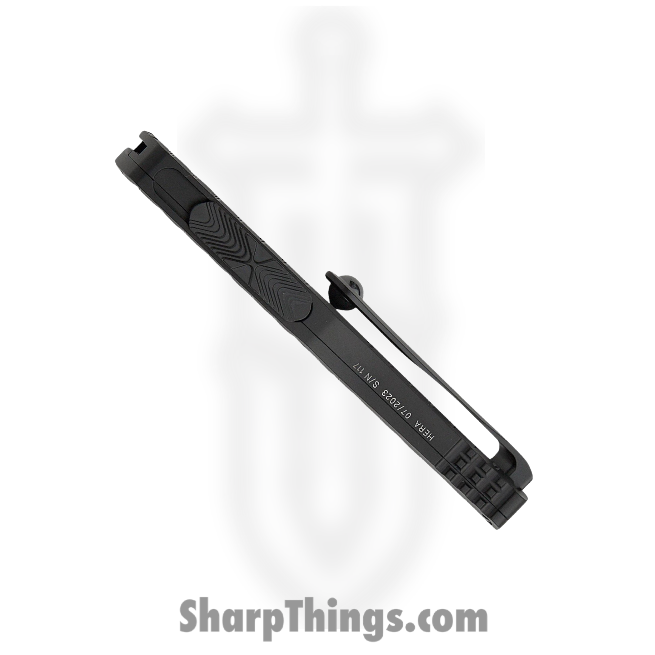 Microtech - 919-1TFRS - Signature Series Hera - OTF Auto - Black Hellhound Tanto - 6061-T6 Aluminum - Black - Image 5