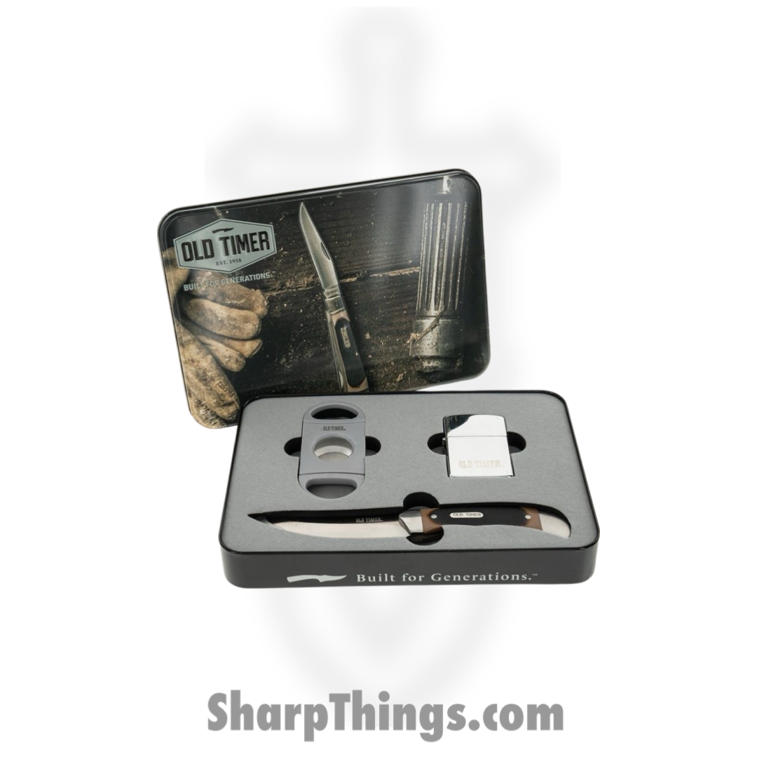 Schrade Knives - SCHP1158666 - Fixed Blade/Lighter Set - Fixed Blade Knife - Stainless Satin Full Tang - Sawcut Delrin - Silver - Image 5