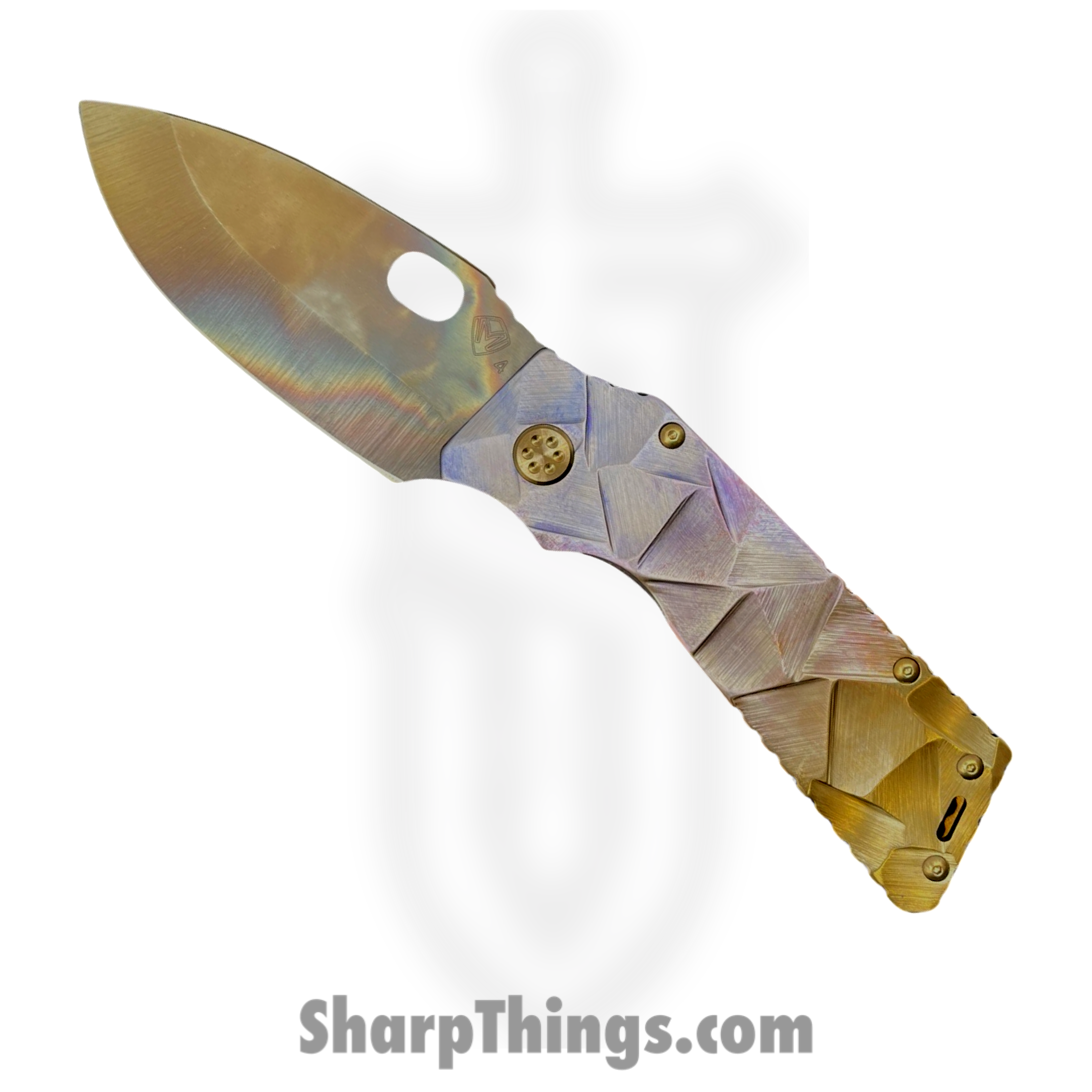 Medford Knife and Tool - MK0144VQ-39A5-T1CA-Q4 - TFF-1 - Folding Knife - S45VN Vulcan Drop Point - Violet Bronze Fade "Stained Glass" - Violet Bronze