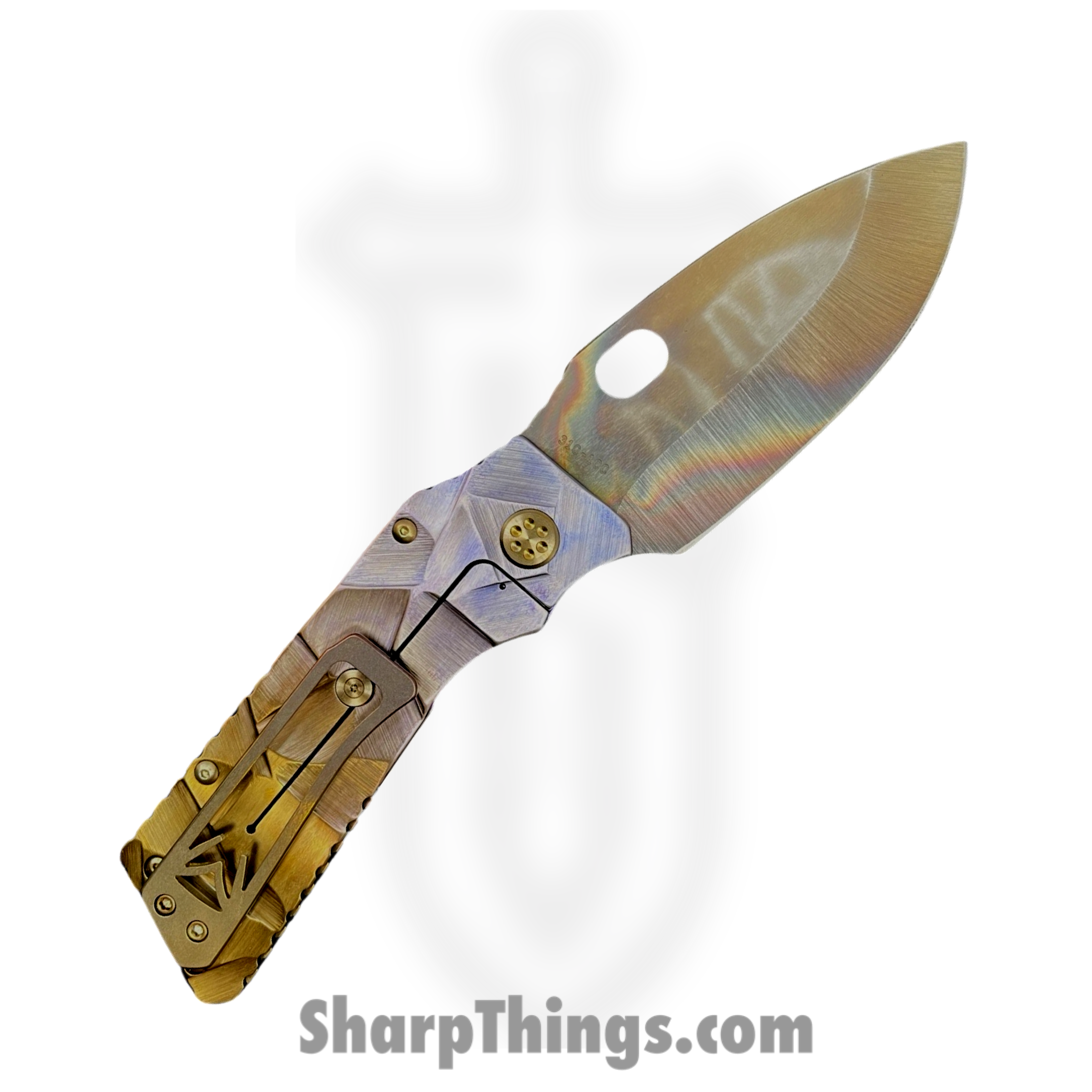 Medford Knife and Tool - MK0144VQ-39A5-T1CA-Q4 - TFF-1 - Folding Knife - S45VN Vulcan Drop Point - Violet Bronze Fade "Stained Glass" - Violet Bronze - Image 2
