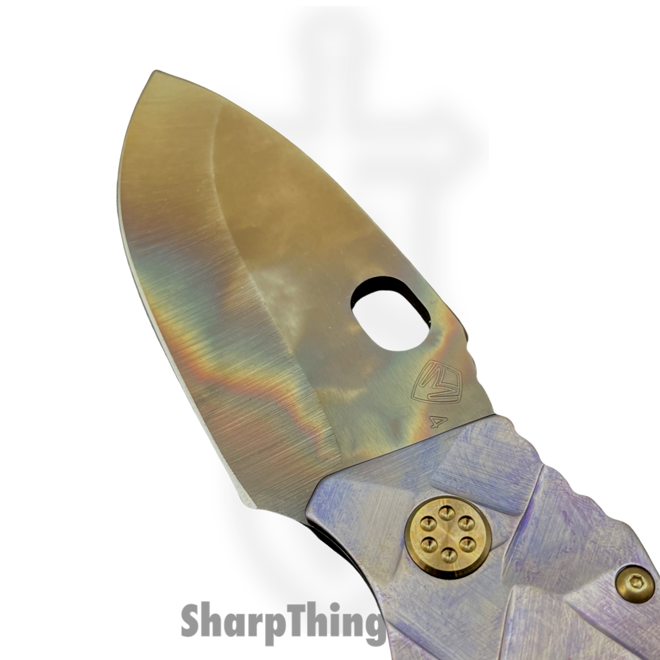 Medford Knife and Tool - MK0144VQ-39A5-T1CA-Q4 - TFF-1 - Folding Knife - S45VN Vulcan Drop Point - Violet Bronze Fade "Stained Glass" - Violet Bronze - Image 4