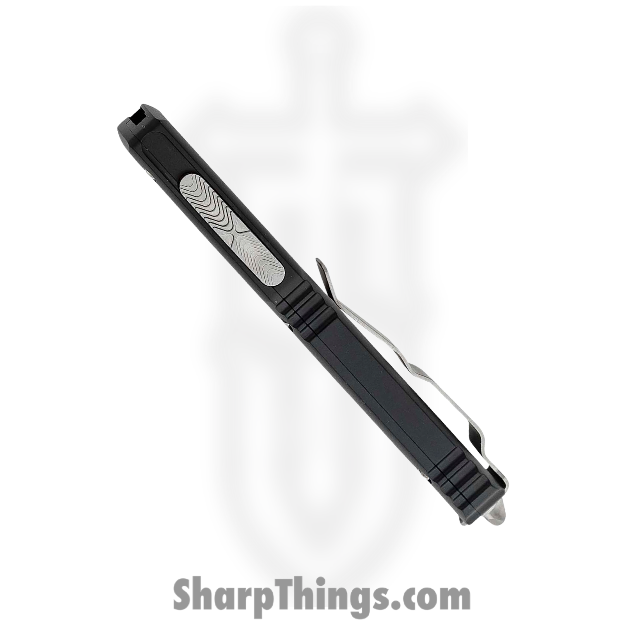 Microtech - 121-10 - Ultratech - OTF Auto - Stonewash Drop Point - 6061-T6 Aluminum - Black - Image 5