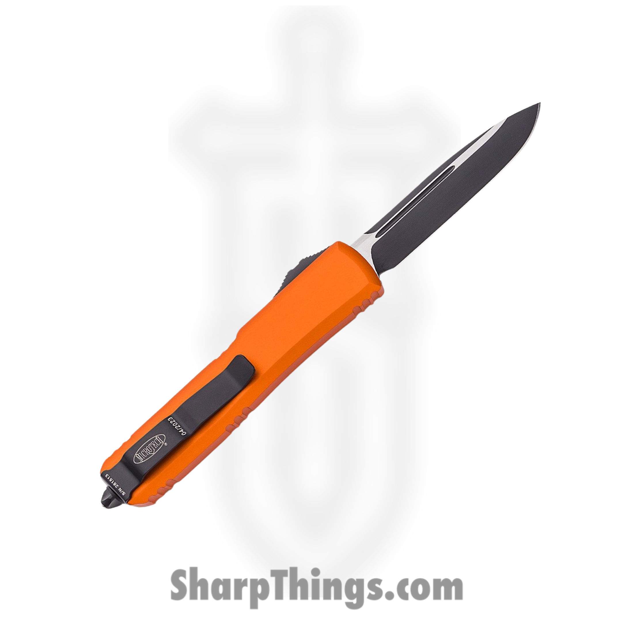 Microtech - 121-1OR - Ultratech - OTF Auto - Black Drop Point - 6061-T6 Aluminum - Orange - Image 2