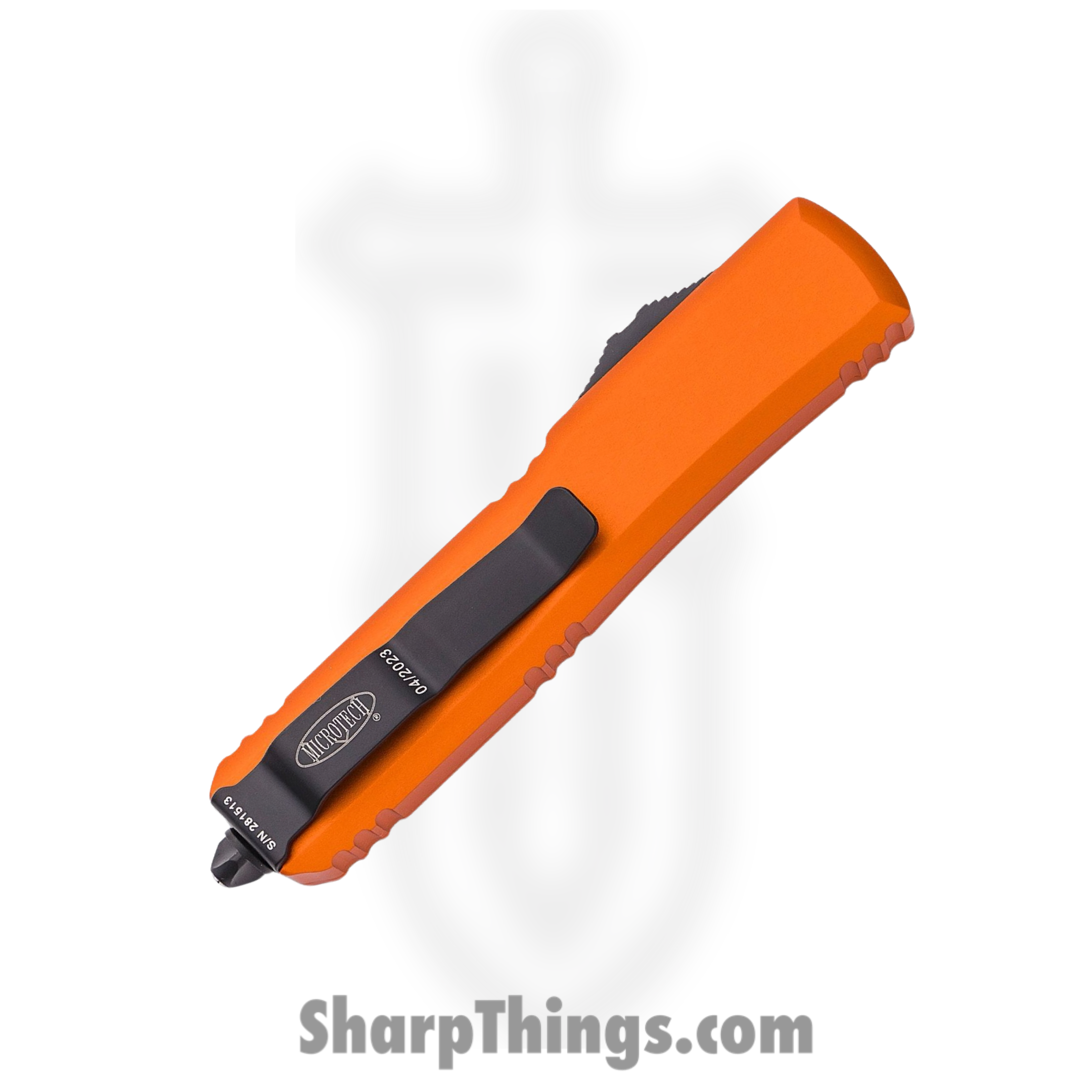 Microtech - 121-1OR - Ultratech - OTF Auto - Black Drop Point - 6061-T6 Aluminum - Orange - Image 4