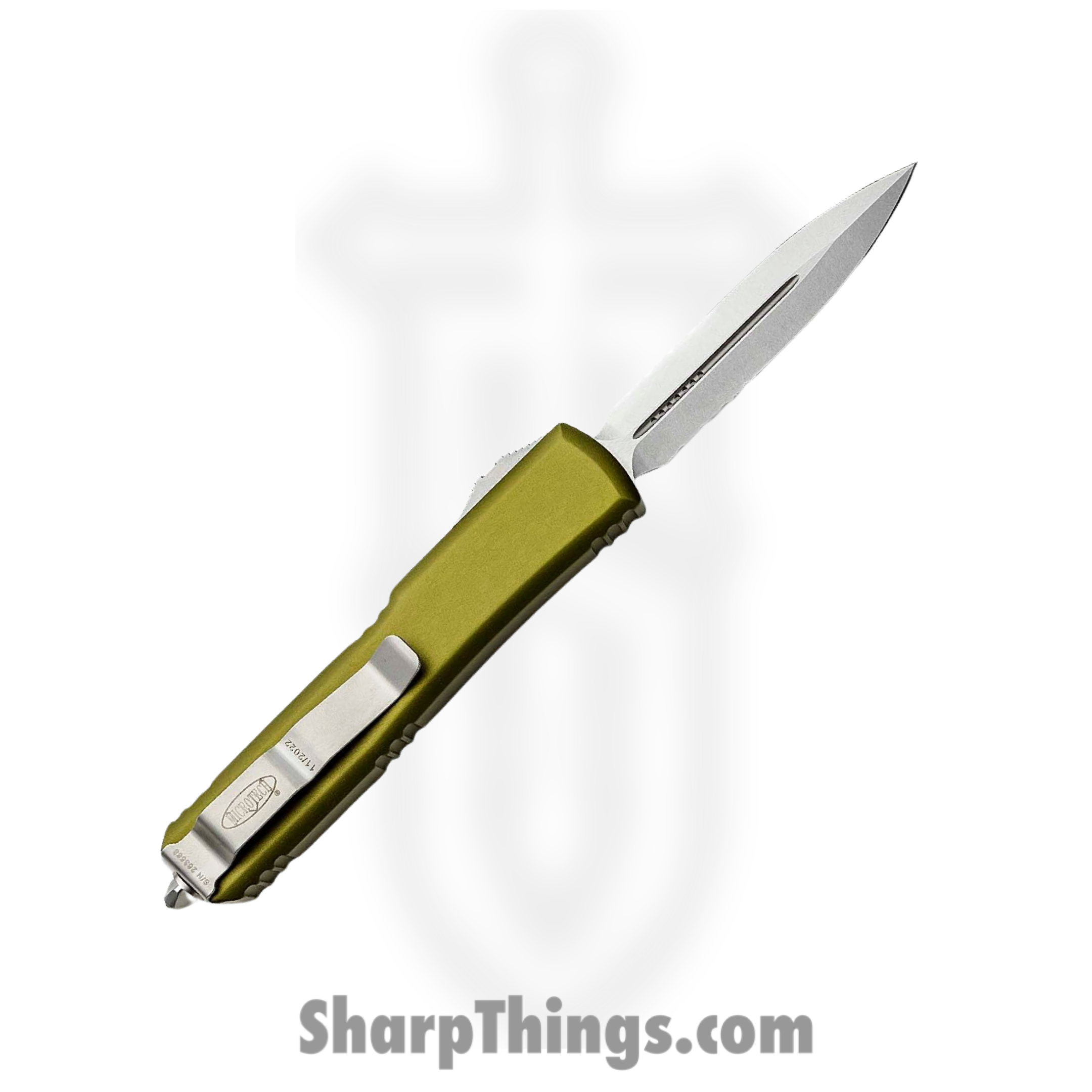 Microtech - 122-11OD - Ultratech P/S - OTF Auto - Stonewash Dagger - 6061-T6 Aluminum - OD Green - Image 2