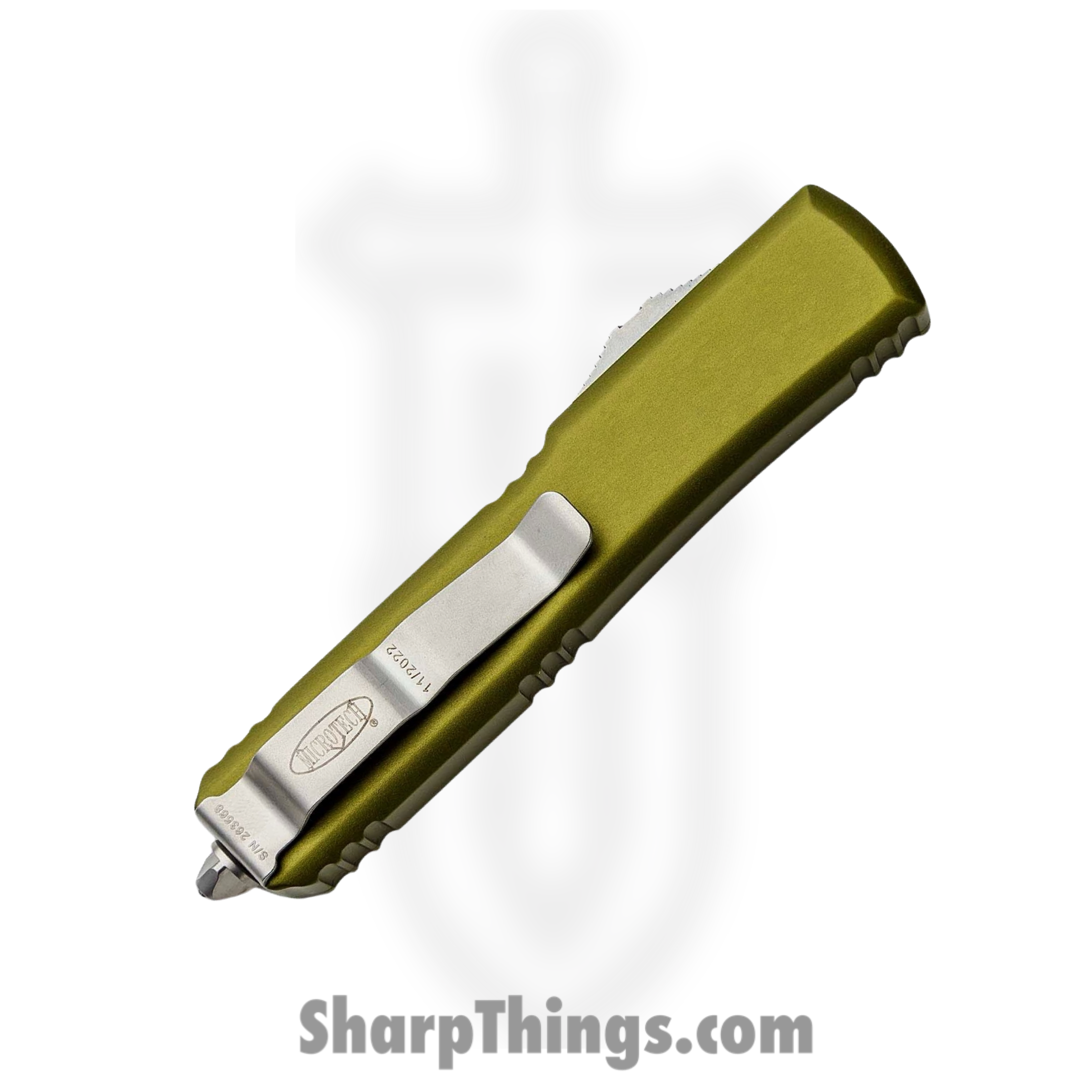 Microtech - 122-11OD - Ultratech P/S - OTF Auto - Stonewash Dagger - 6061-T6 Aluminum - OD Green - Image 4