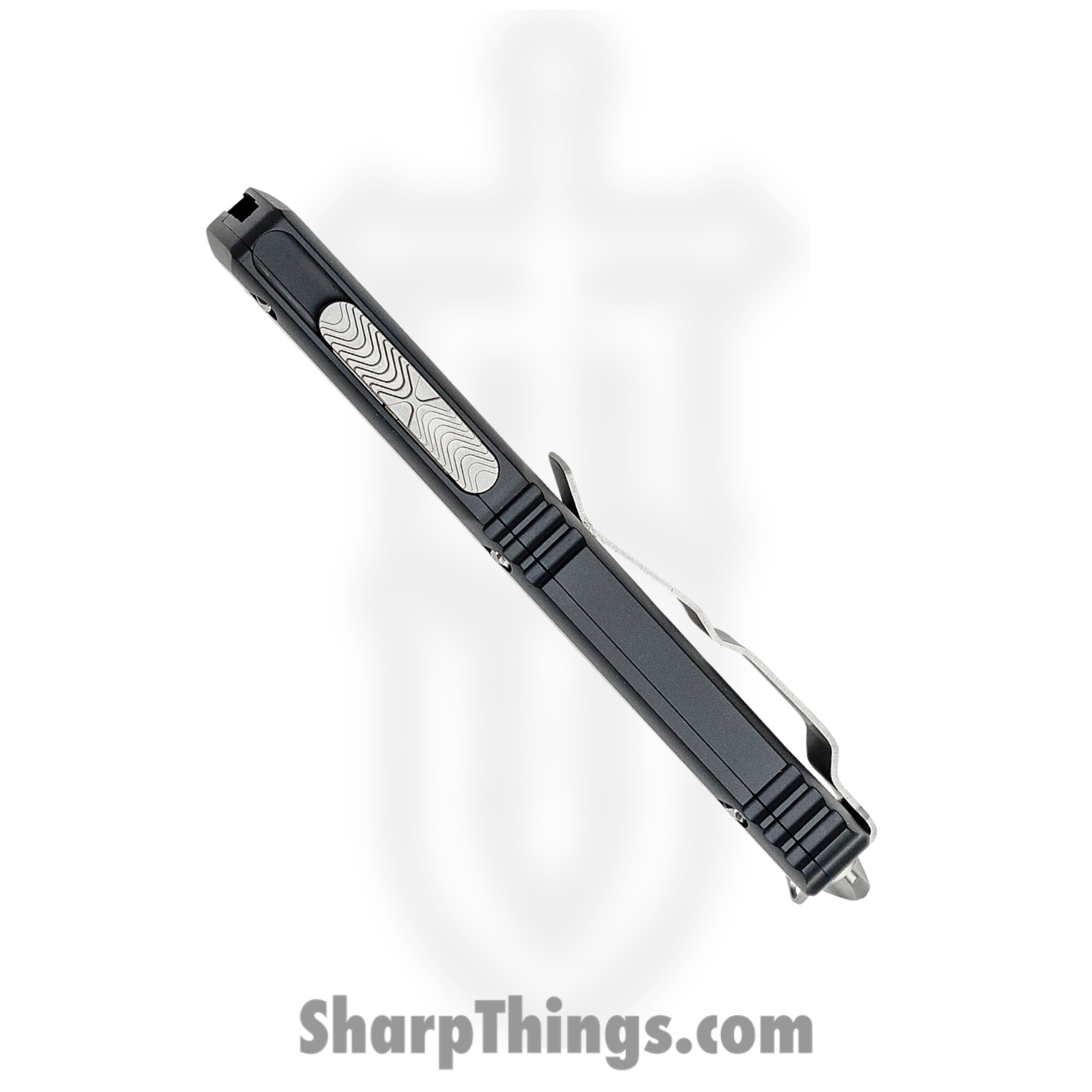 Microtech - 122-12 - Ultratech Serrated - OTF Auto - Stonewash Dagger - 6061-T6 Aluminum - Black - Image 5
