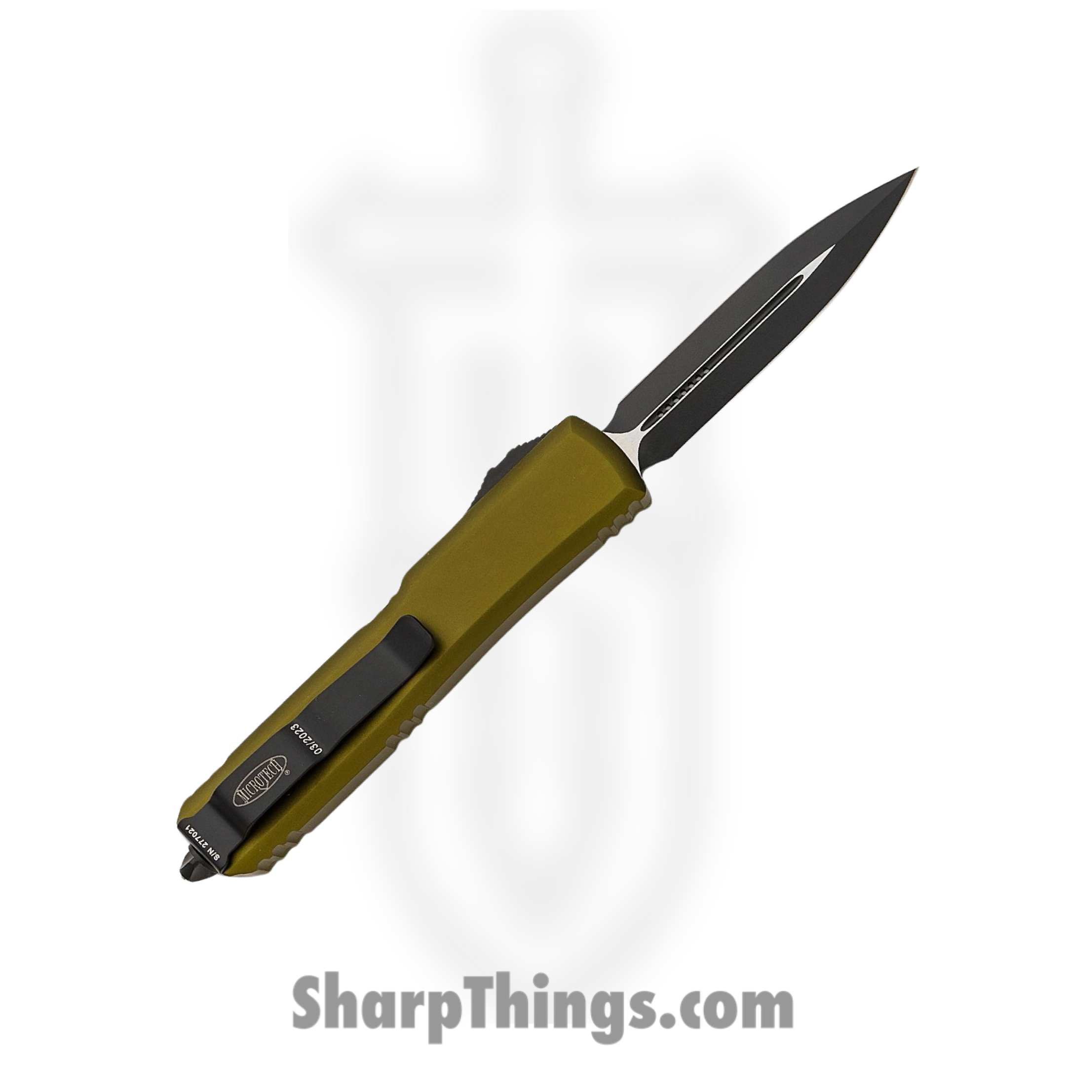 Microtech - 122-1OD - Ultratech - OTF Auto - Black Dagger - 6061-T6 Aluminum - OD Green - Image 2