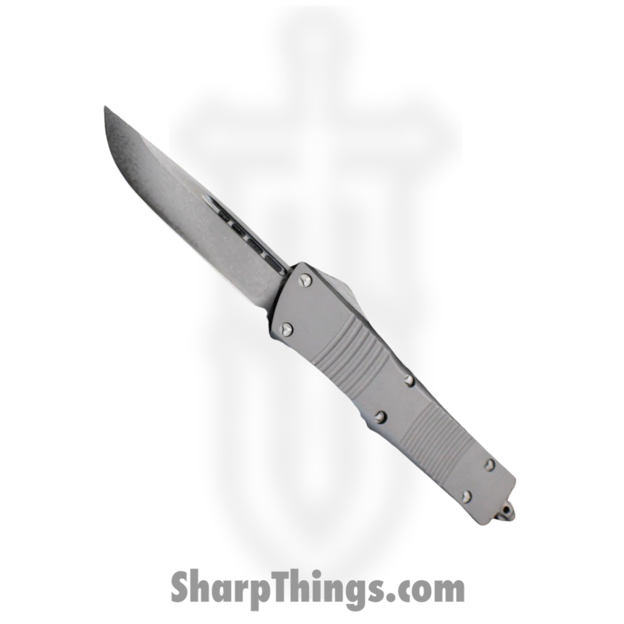 Microtech - 143-1DLCTSH - Combat Troodon Shadow Series - OTF Auto - Magnacut DLC Drop Point - 6061-T6 Aluminum - Gray