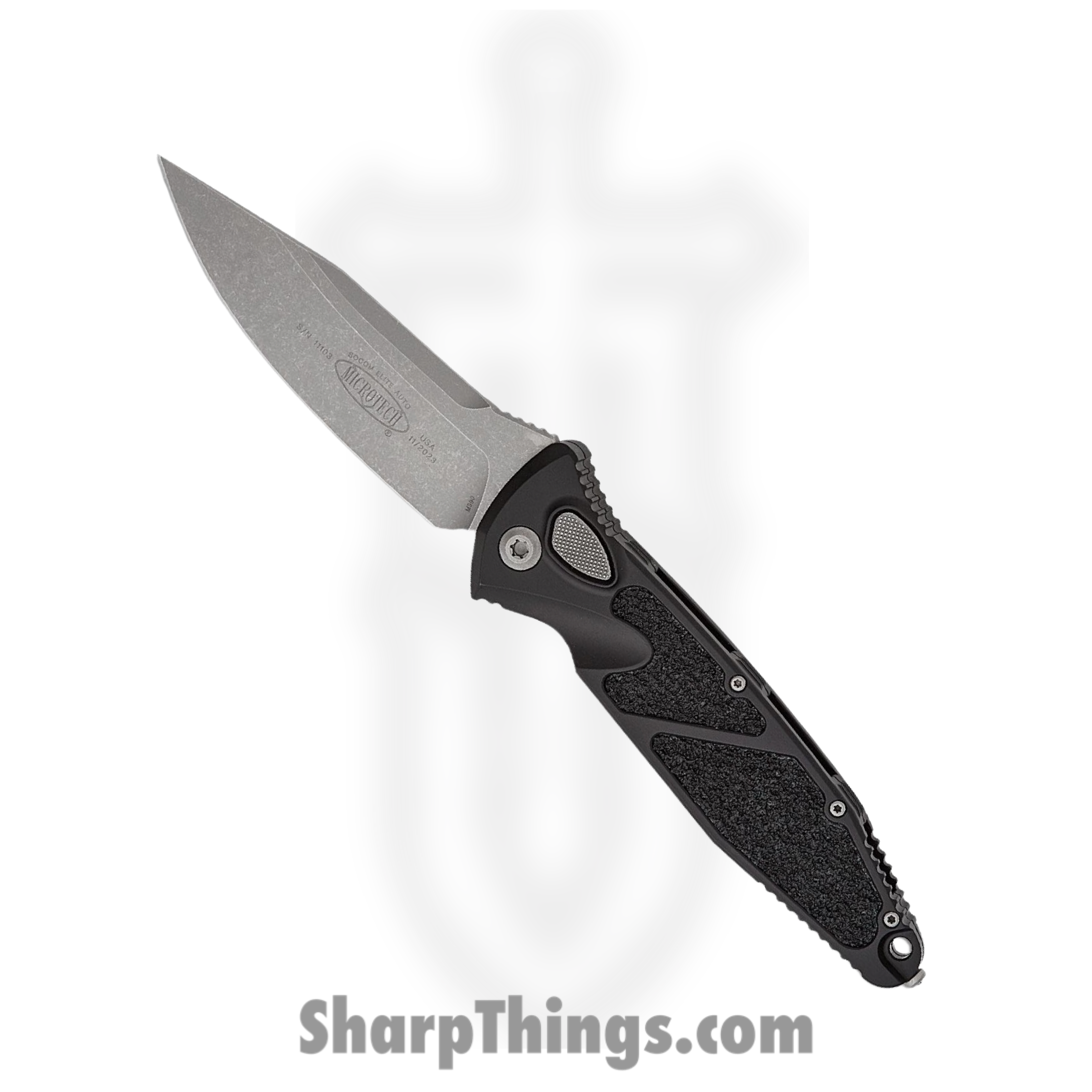 Microtech - 160A-10AP - Socom Elite - Automatic Knife - Apocalyptic Clip Point - 6061-T6 Aluminum - Black