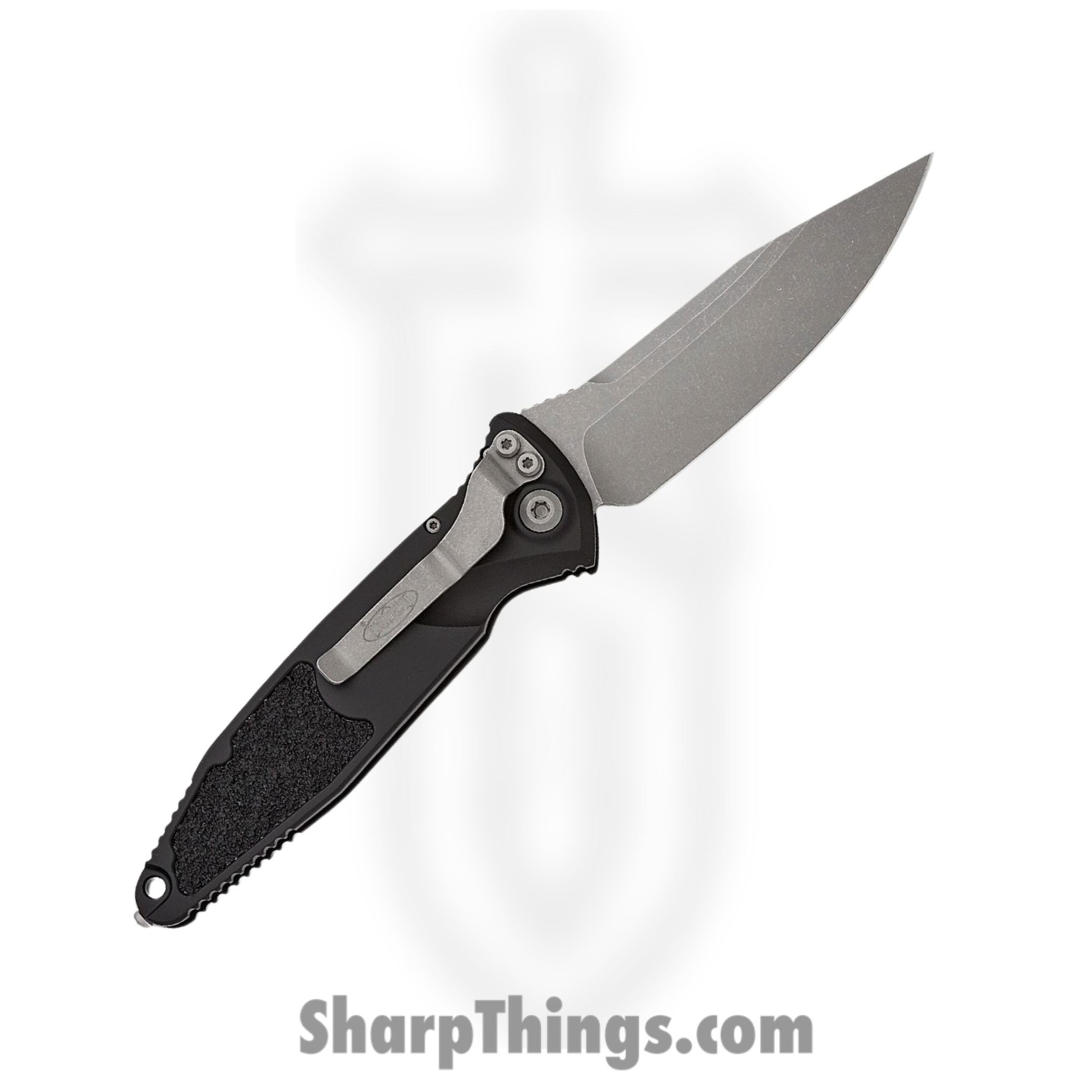 Microtech - 160A-10AP - Socom Elite - Automatic Knife - Apocalyptic Clip Point - 6061-T6 Aluminum - Black - Image 2