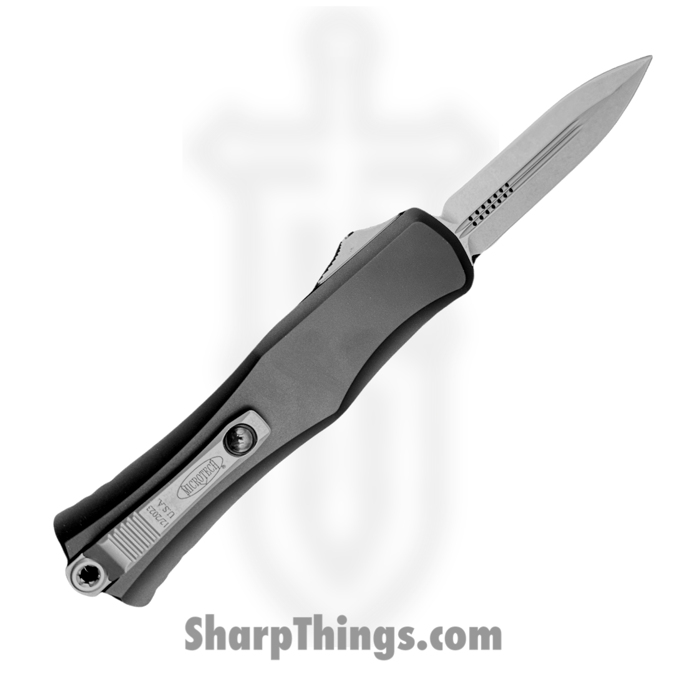 Microtech - 1702-10 - Hera II - OTF Auto - M390MK Stonewash Dagger - 6061-T6 Aluminum - Black - Image 2