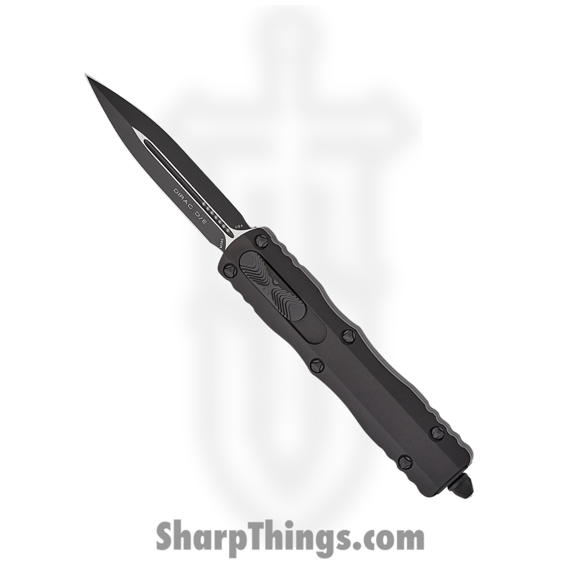 Microtech - 225-1T - Dirac D/E Tactical - OTF Auto - DLC Dagger - 6061-T6 Aluminum - Black