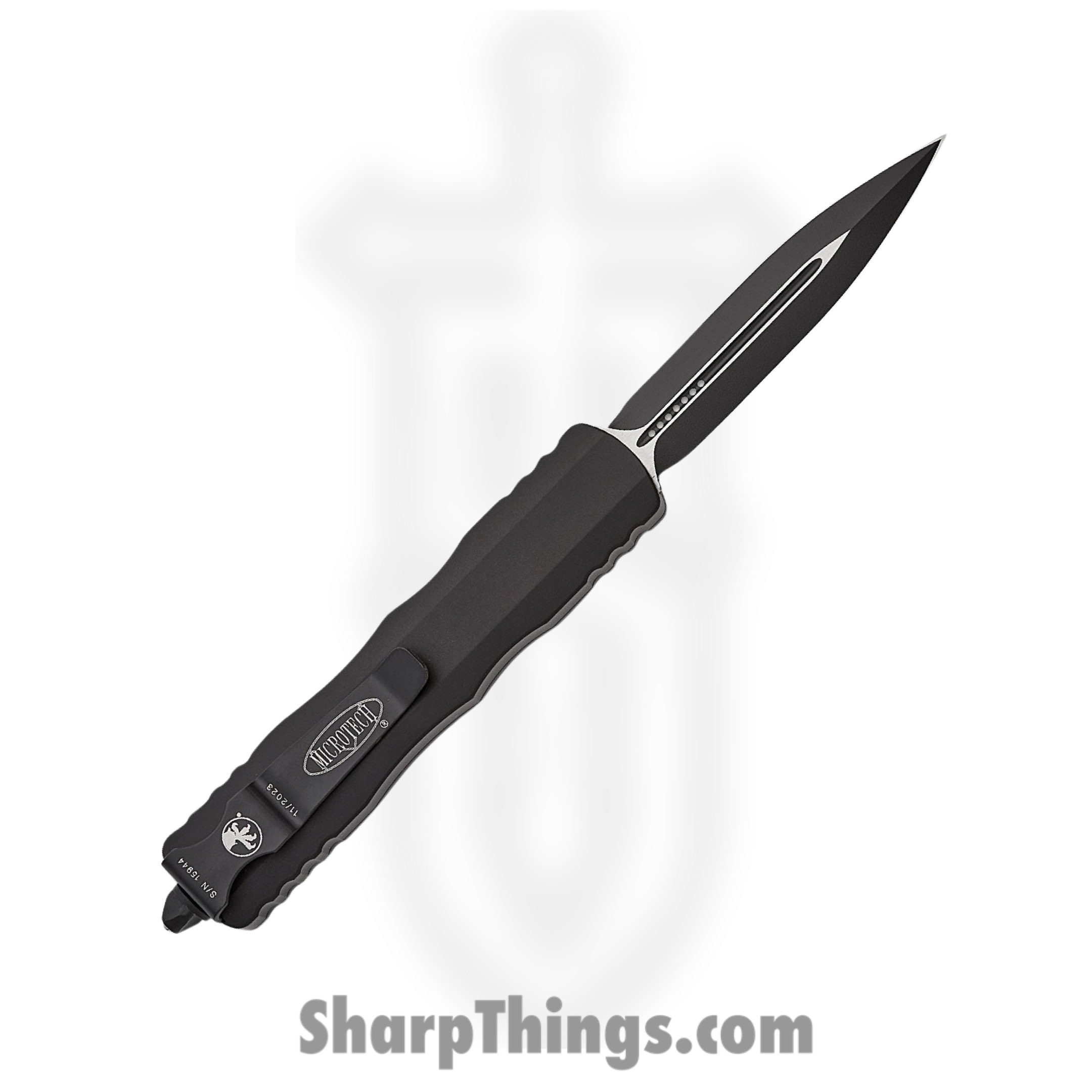 Microtech - 225-1T - Dirac D/E Tactical - OTF Auto - DLC Dagger - 6061-T6 Aluminum - Black - Image 2
