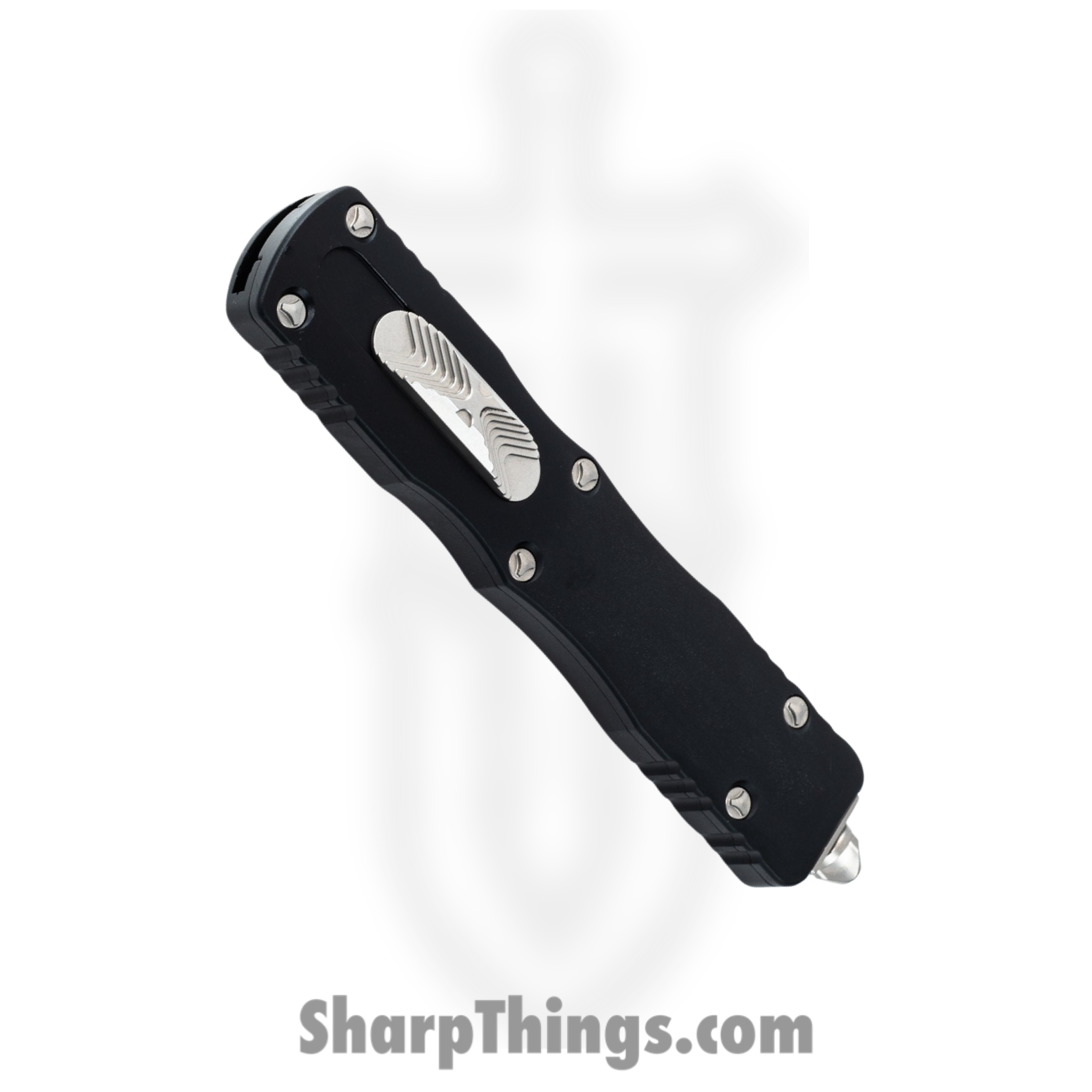 Microtech - 227-12 - Dirac Delta - OTF Auto - Stonewash Dagger - 6061-T6 Aluminum - Black - Image 3