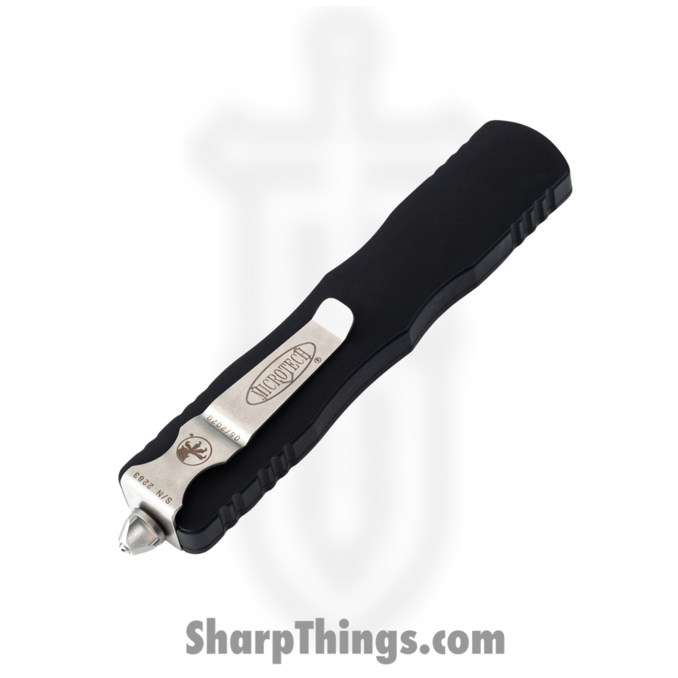 Microtech - 227-12 - Dirac Delta - OTF Auto - Stonewash Dagger - 6061-T6 Aluminum - Black - Image 4
