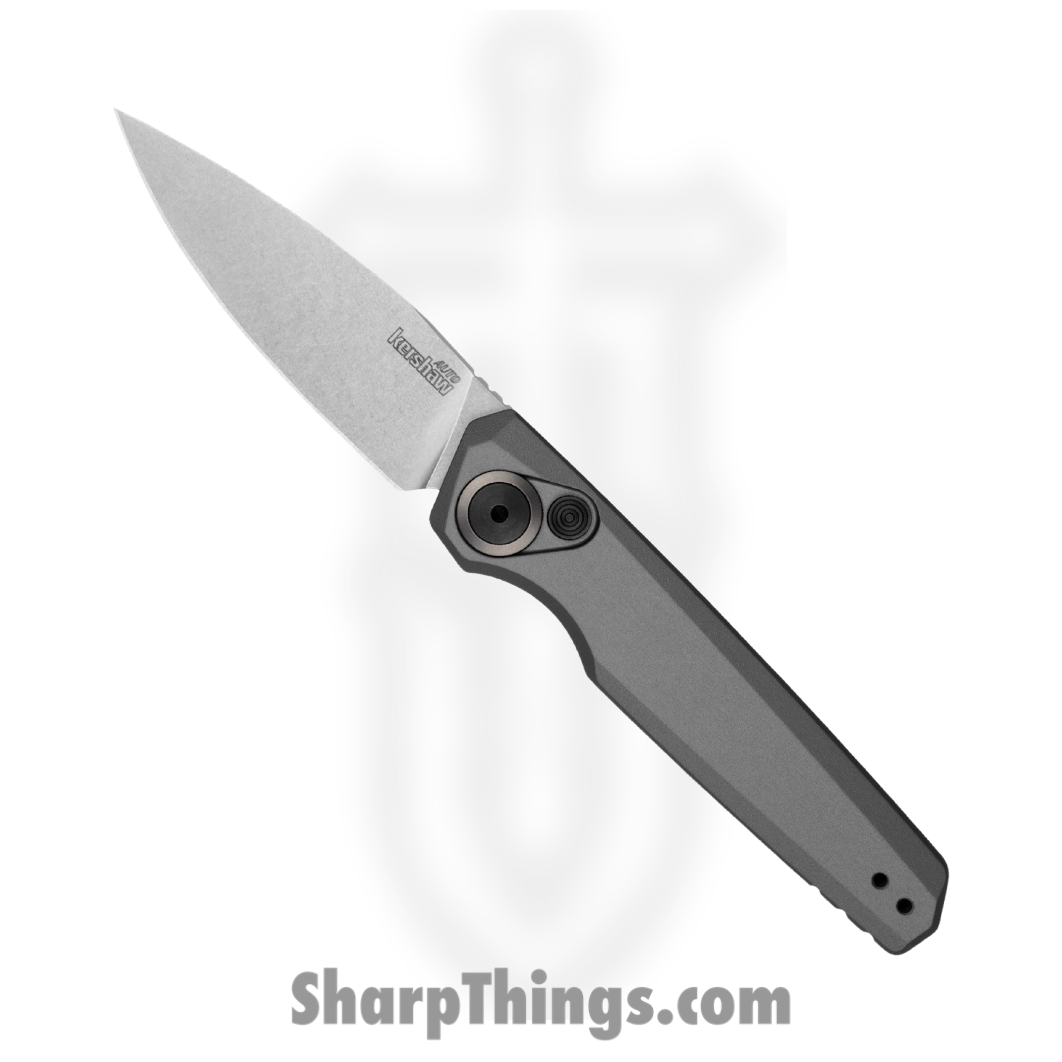 Kershaw - 7551 - Launch 18 - Automatic Knife - CPM-154 Stonewash Spear Point - 6061-T6 Aluminum - Gray
