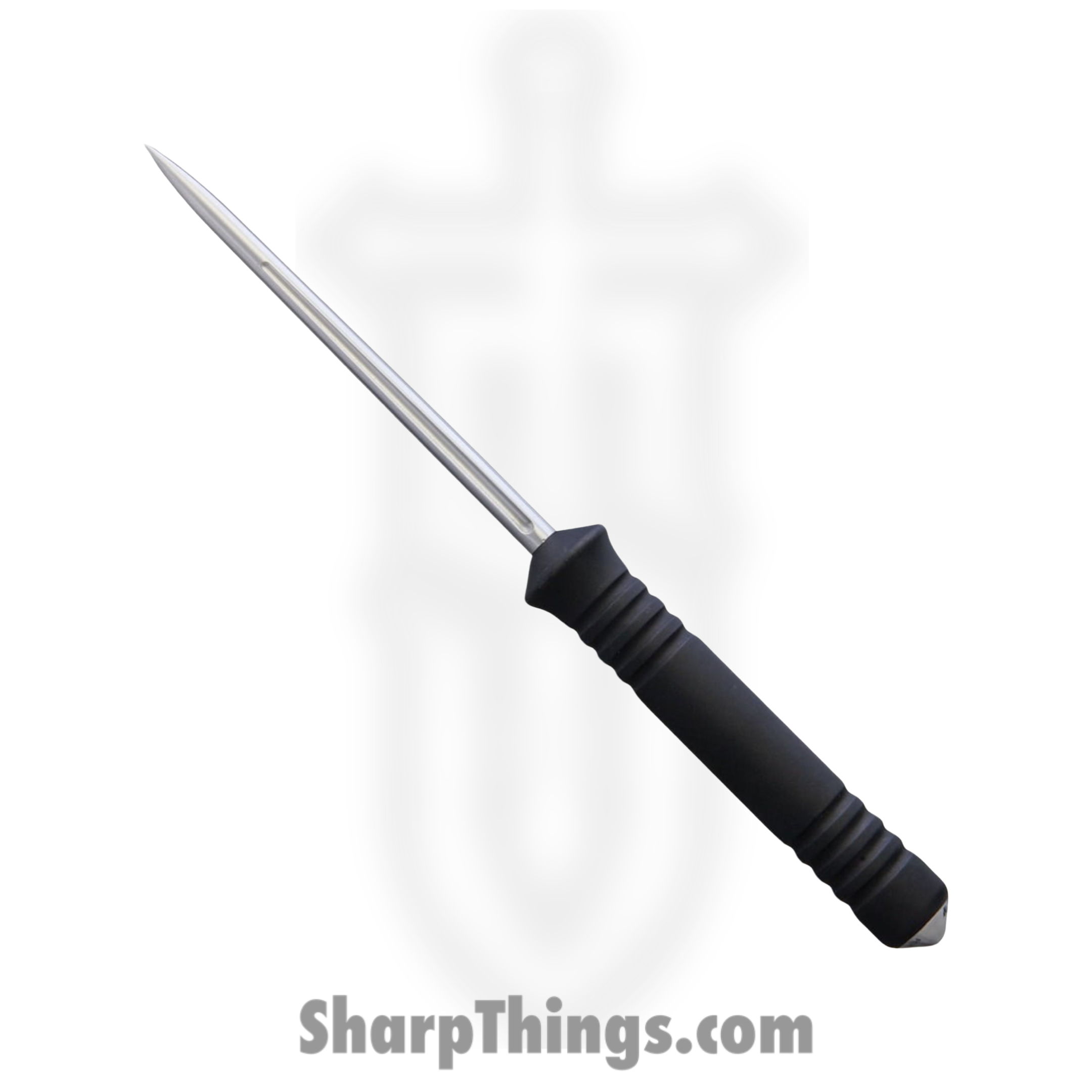 Bastinelli Creations - BAS217B - Ice Scream Ice Pick - Fixed Blade Knife - HDL420 Satin Spike - Aluminum - Black