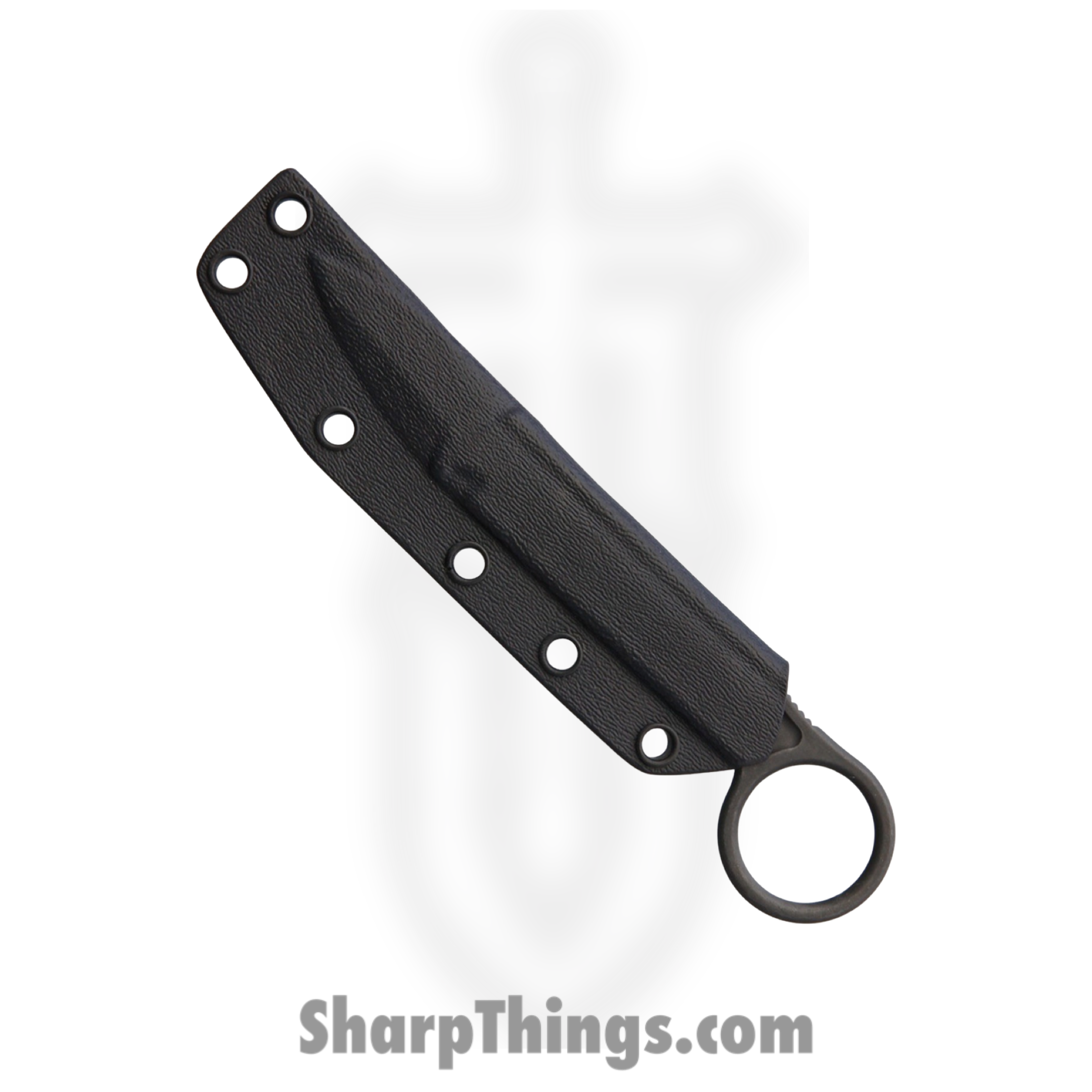 Bastinelli Creations - BAS223S - Spade Serrated - Fixed Blade Knife - N690 Stonewash Spear Point - Skeletonized - Black - Image 2