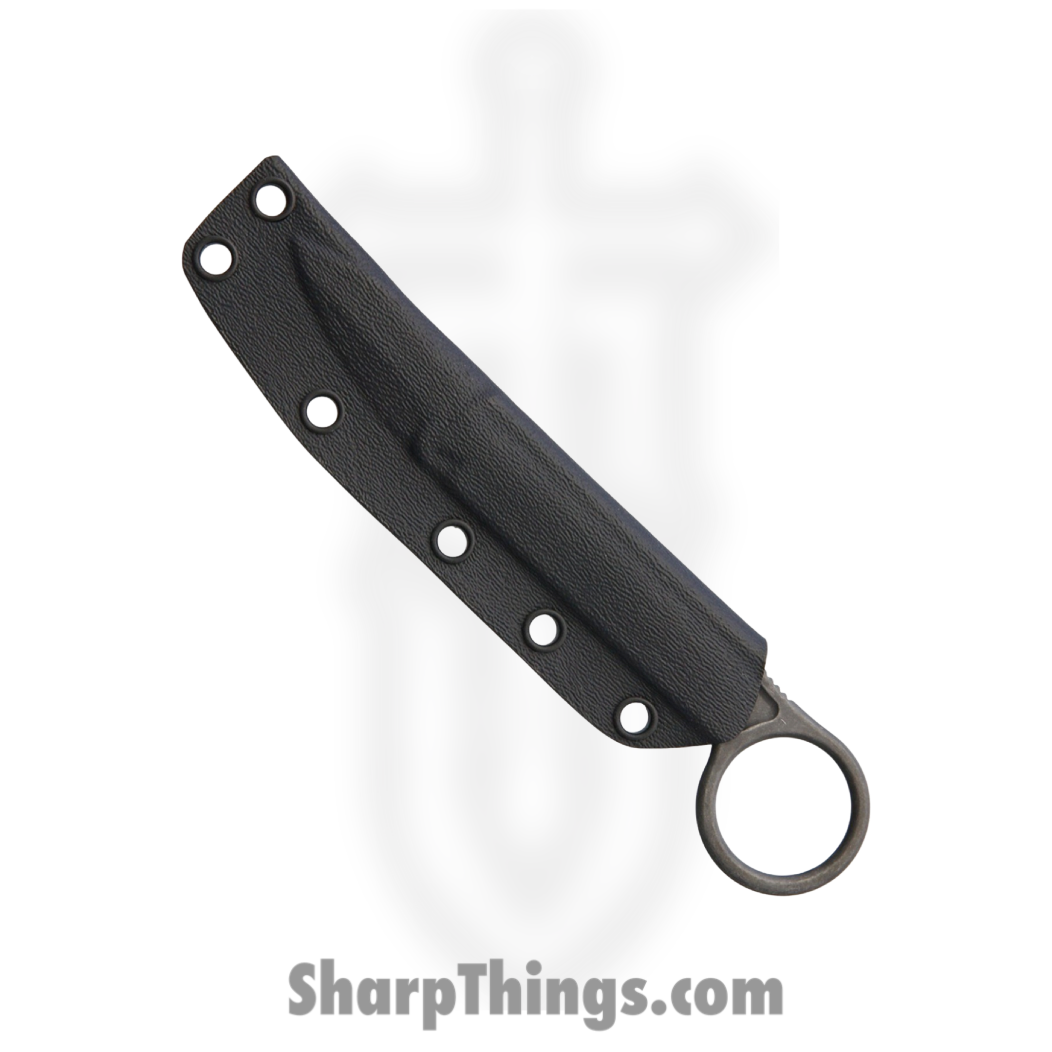 Bastinelli Creations - BAS223 - SPADE - Fixed Blade Knife - N690 Stonewash Spear Point - Skeletonized - Black - Image 2